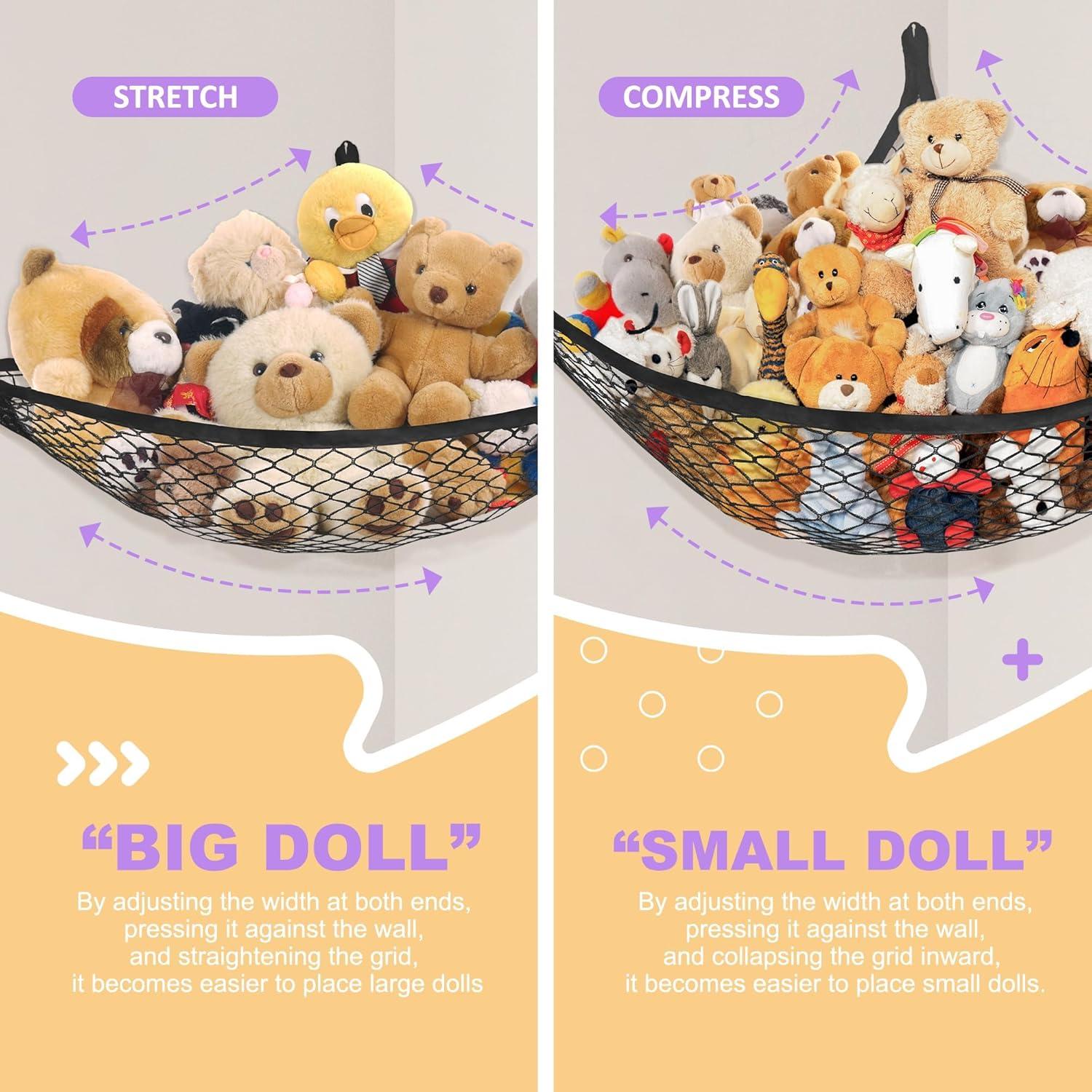 Hamaca de Red para Peluches Lazebox 182.88x127cm Negra