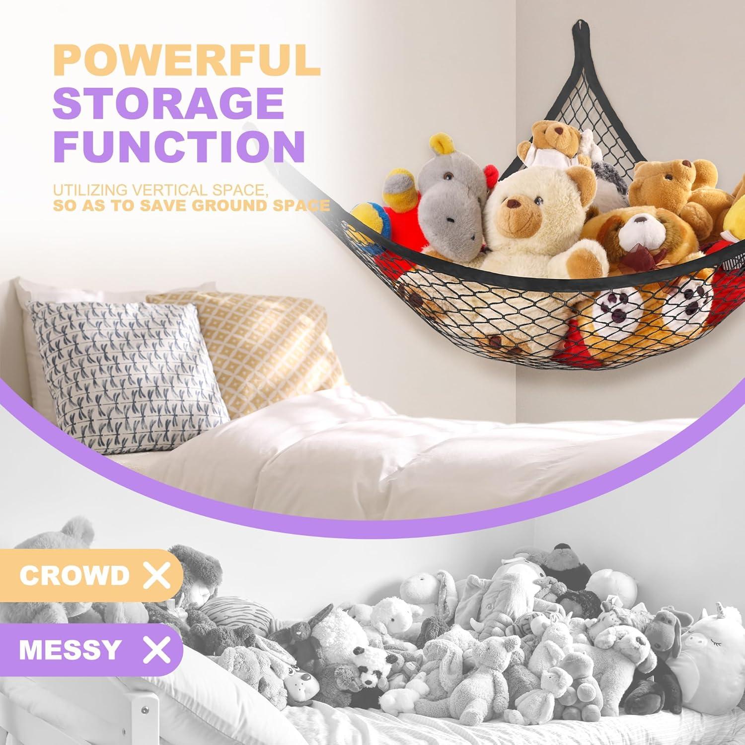 Hamaca de Red para Peluches Lazebox 182.88x127cm Negra