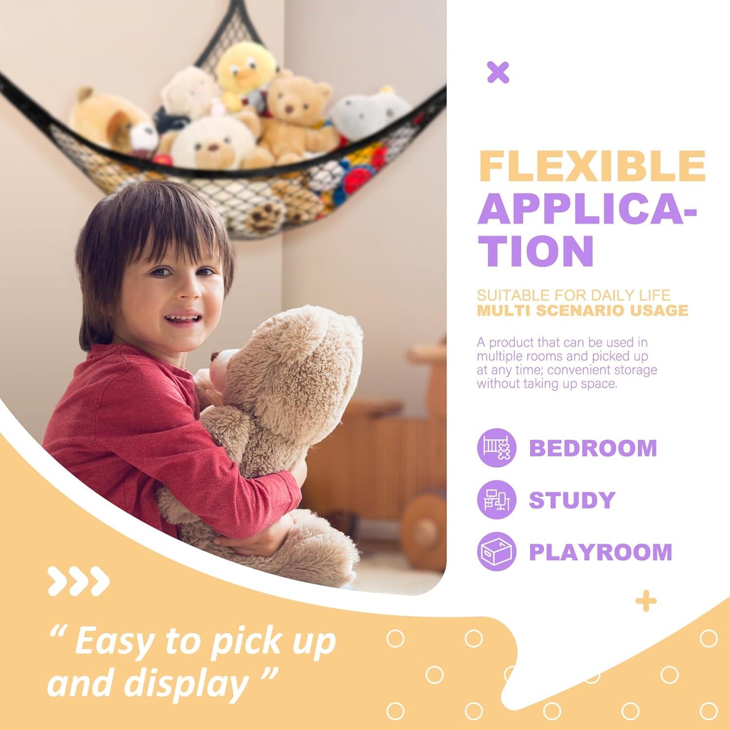 Hamaca de Red para Peluches Lazebox 182.88x127cm Negra