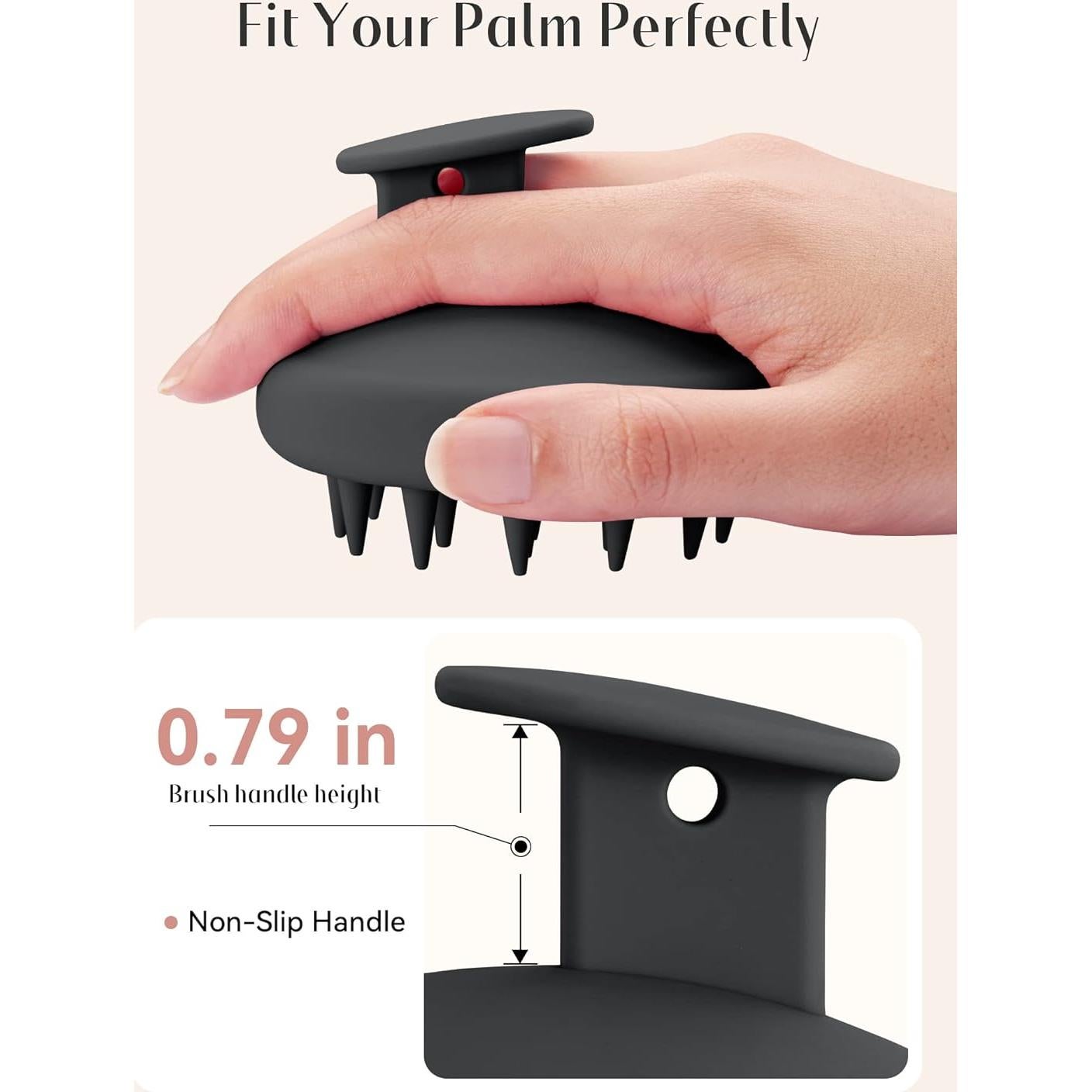 Masajeador de Cuero Cabelludo HEETA Negro para Crecimiento del Cabello