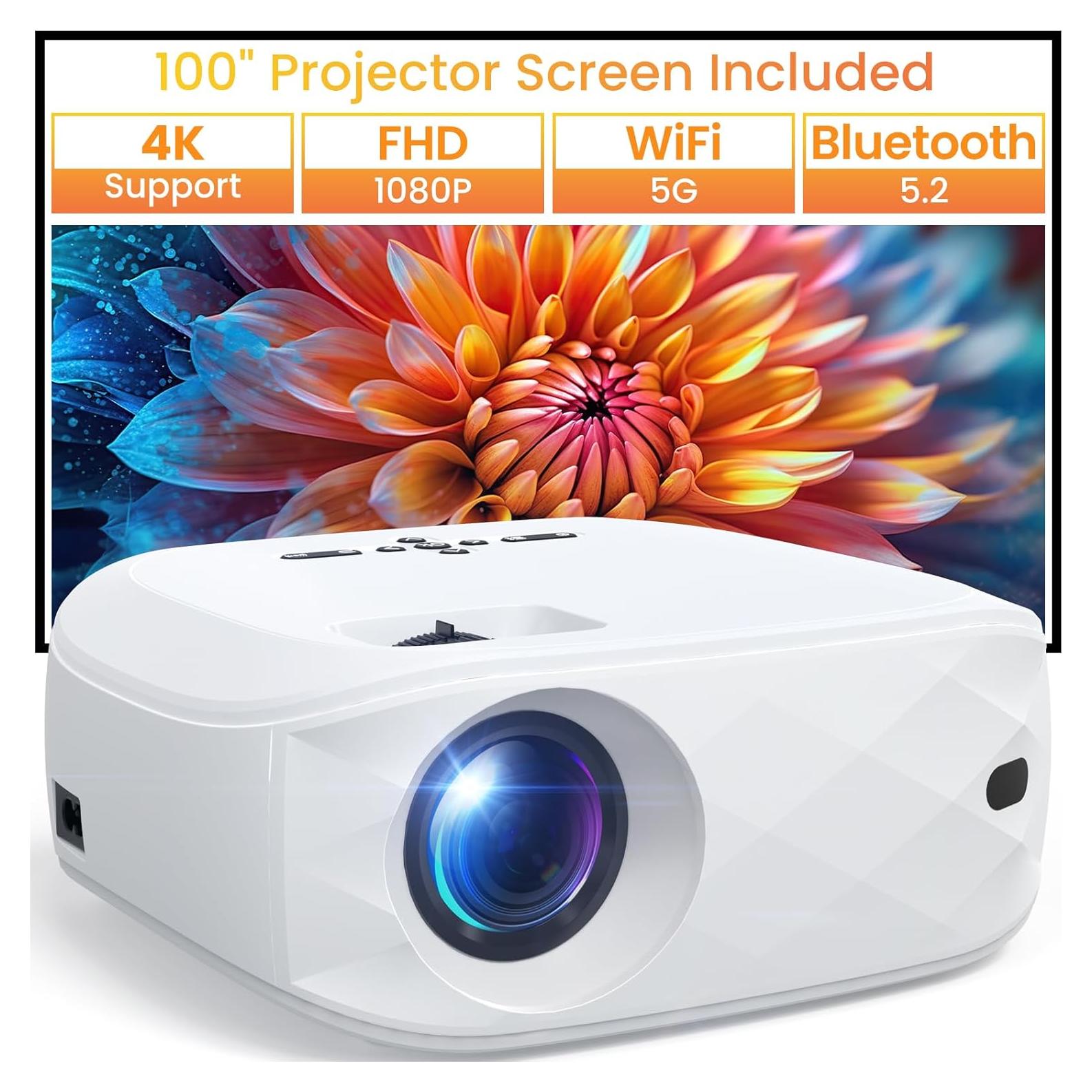 Proyector HAPPRUN F5 Full HD 1080P 12000L WiFi Bluetooth