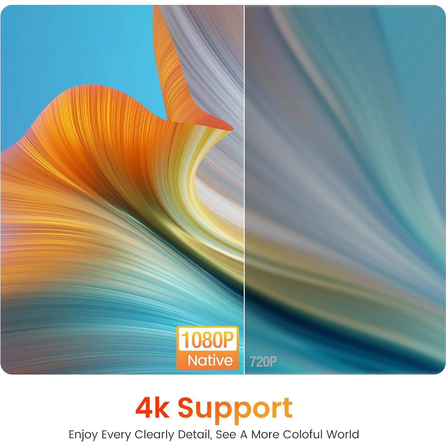 Proyector HAPPRUN F5 Full HD 1080P 12000L WiFi Bluetooth