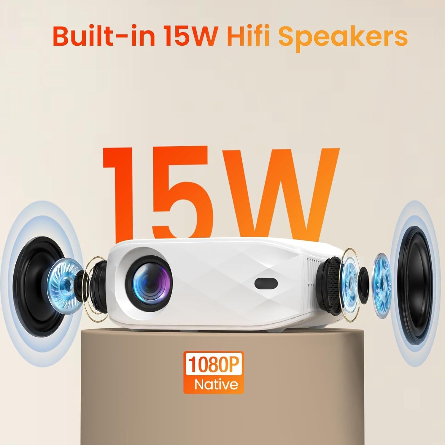 Proyector HAPPRUN F5 Full HD 1080P 12000L WiFi Bluetooth