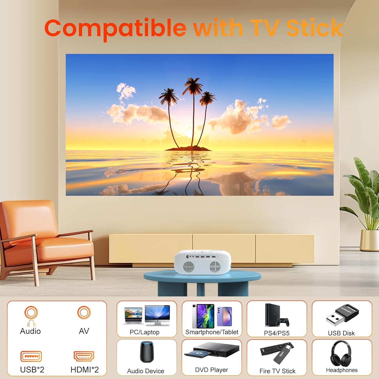 Proyector HAPPRUN F5 Full HD 1080P 12000L WiFi Bluetooth