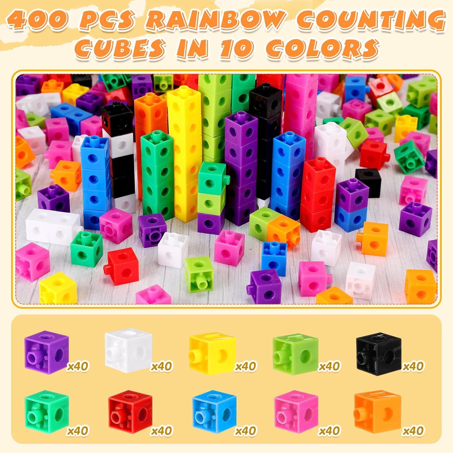 Cubos Enlazables de Matemáticas Jenaai 400 Pcs Multicolor