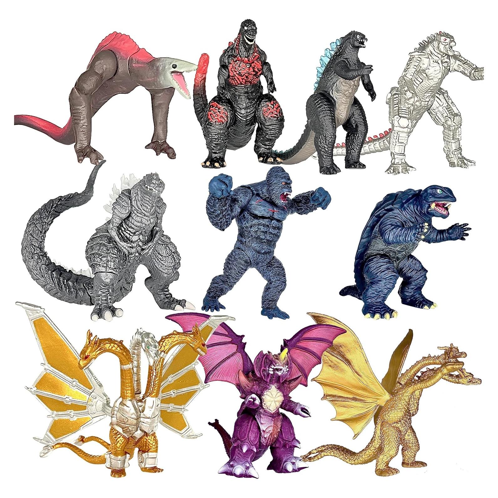 Conjunto de 10 Figuras de Dinosaurios Godzilla vs Kong