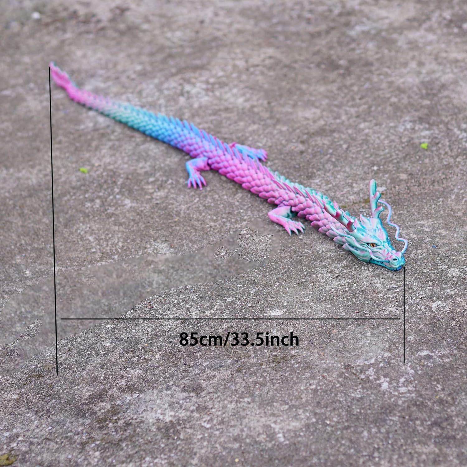 Dragón Grande Impreso en 3D LUYU 85.1cm Articulado Colorido