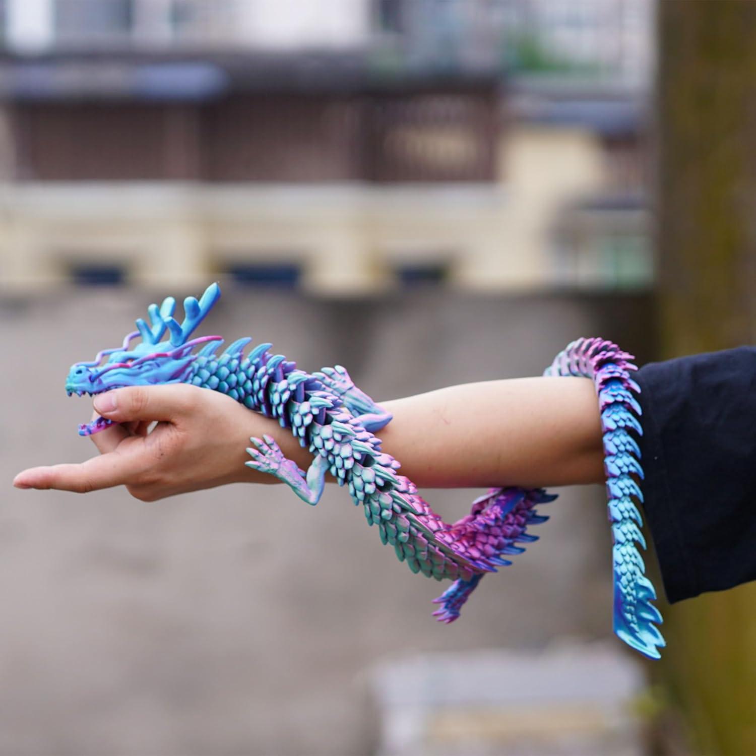 Dragón Grande Impreso en 3D LUYU 85.1cm Articulado Colorido