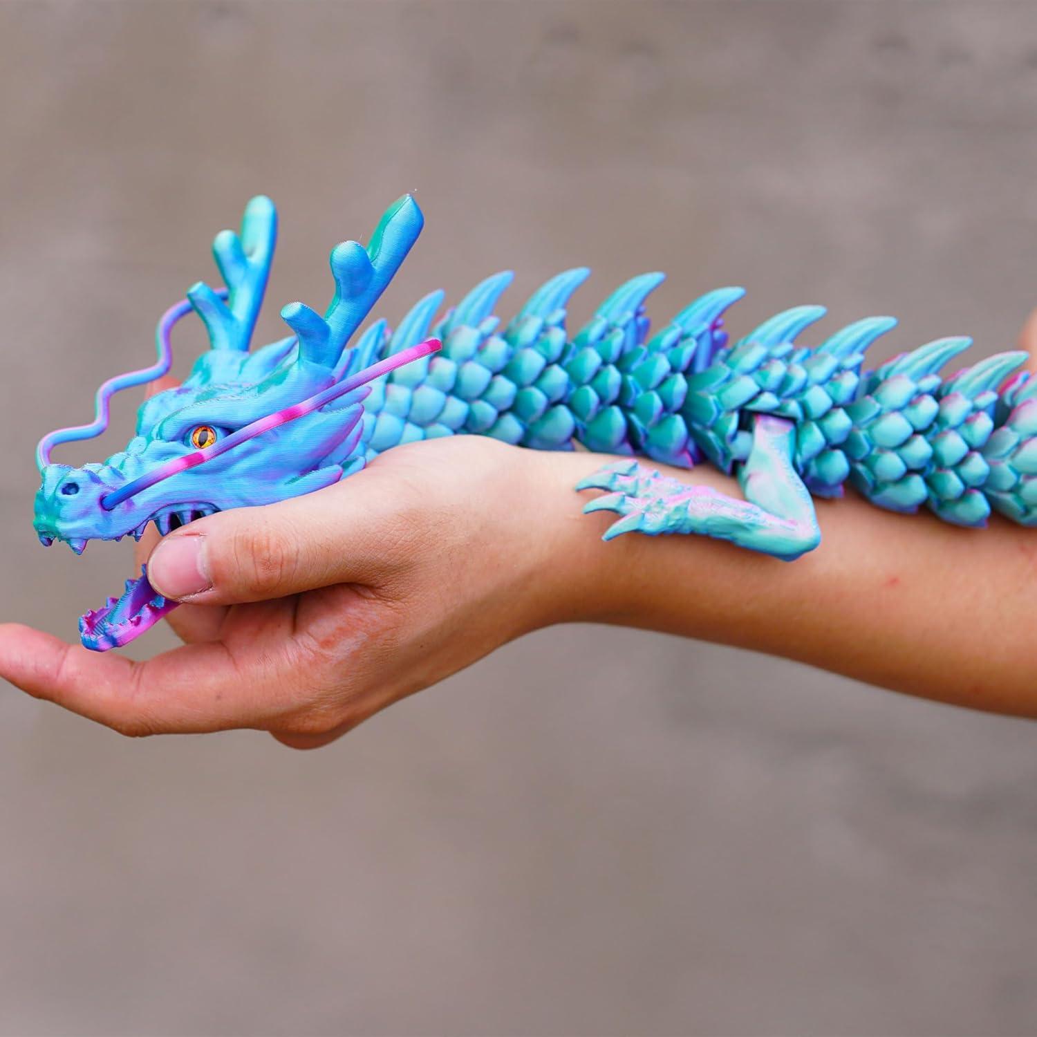 Dragón Grande Impreso en 3D LUYU 85.1cm Articulado Colorido