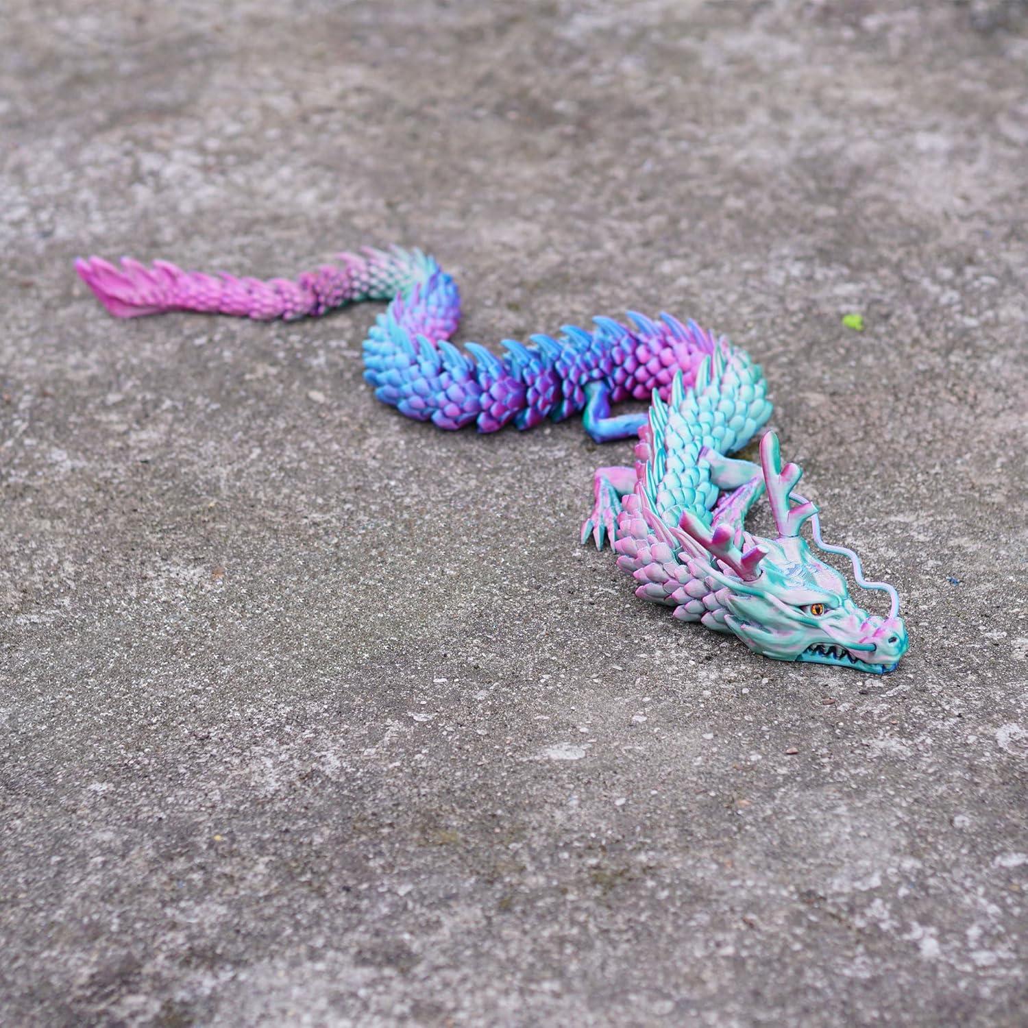 Dragón Grande Impreso en 3D LUYU 85.1cm Articulado Colorido