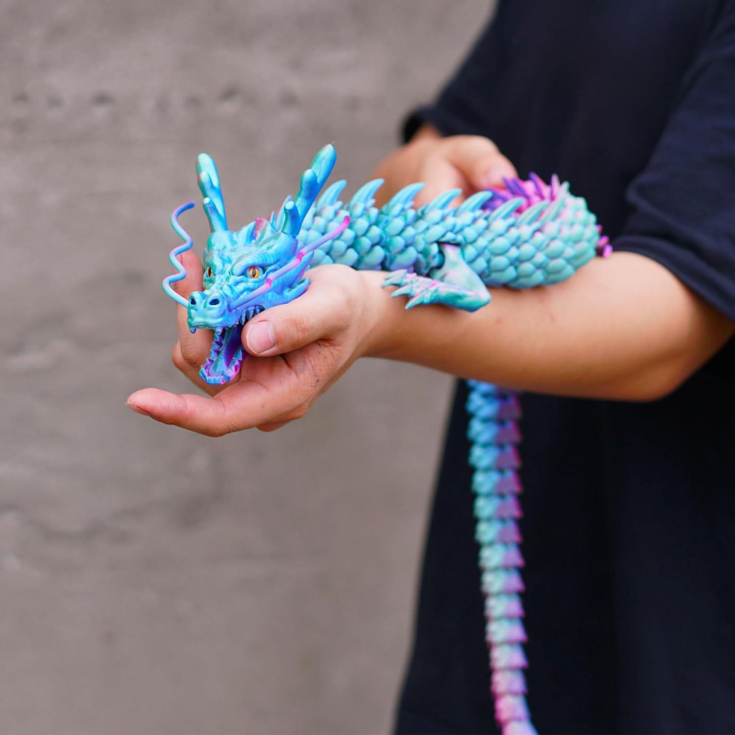 Dragón Grande Impreso en 3D LUYU 85.1cm Articulado Colorido