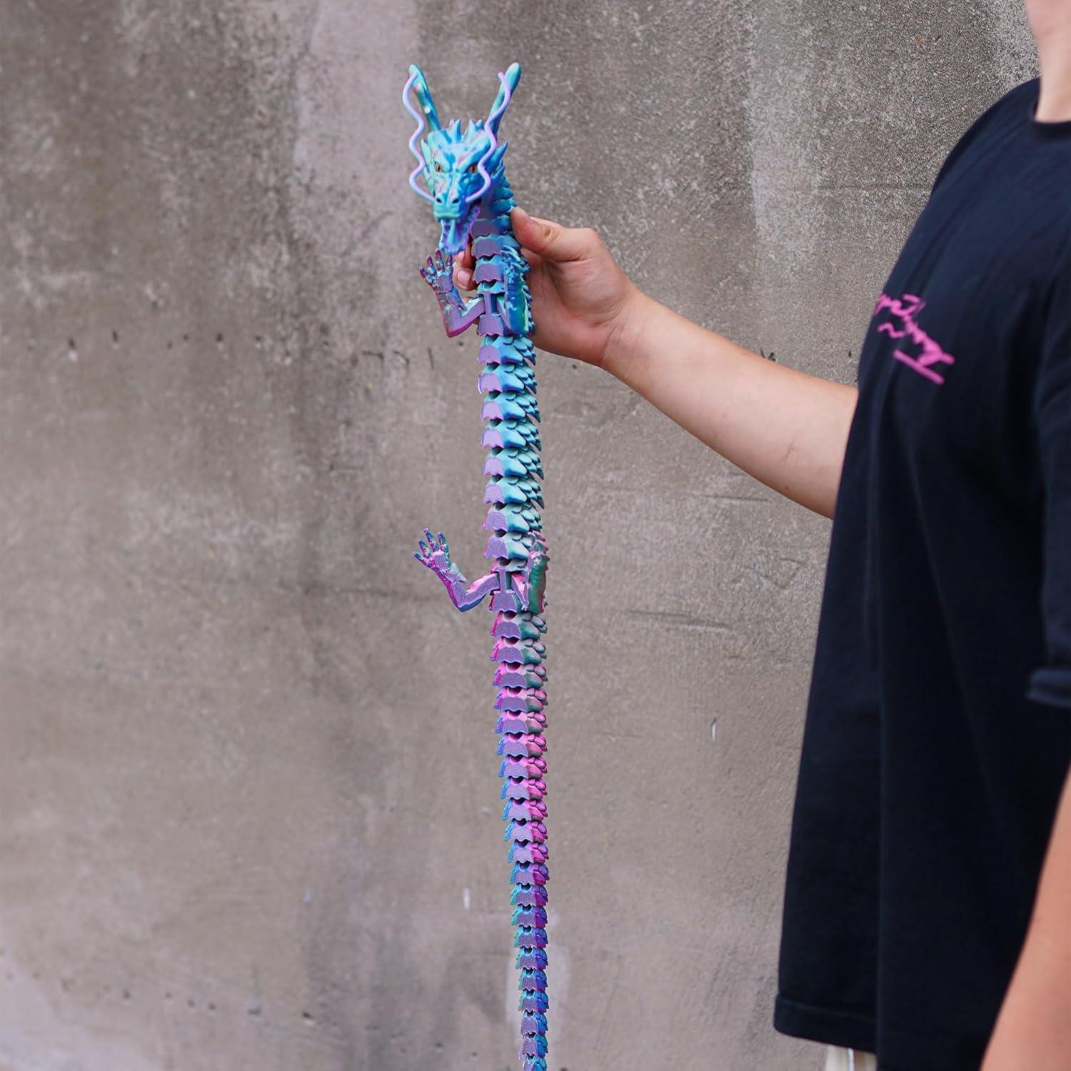 Dragón Grande Impreso en 3D LUYU 85.1cm Articulado Colorido