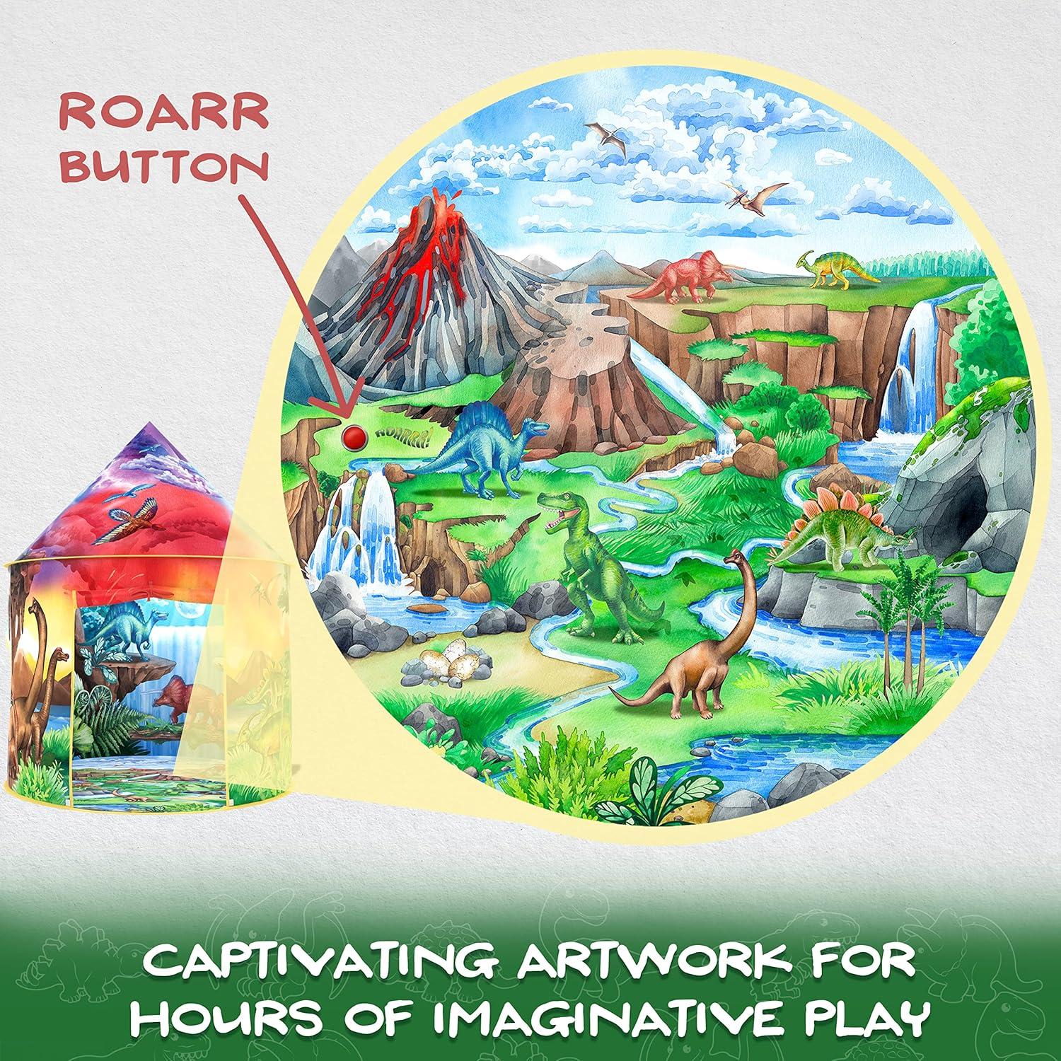 Carpa Pop Up W&O Dinosaurios con Sonido - 101.6x101.6cm