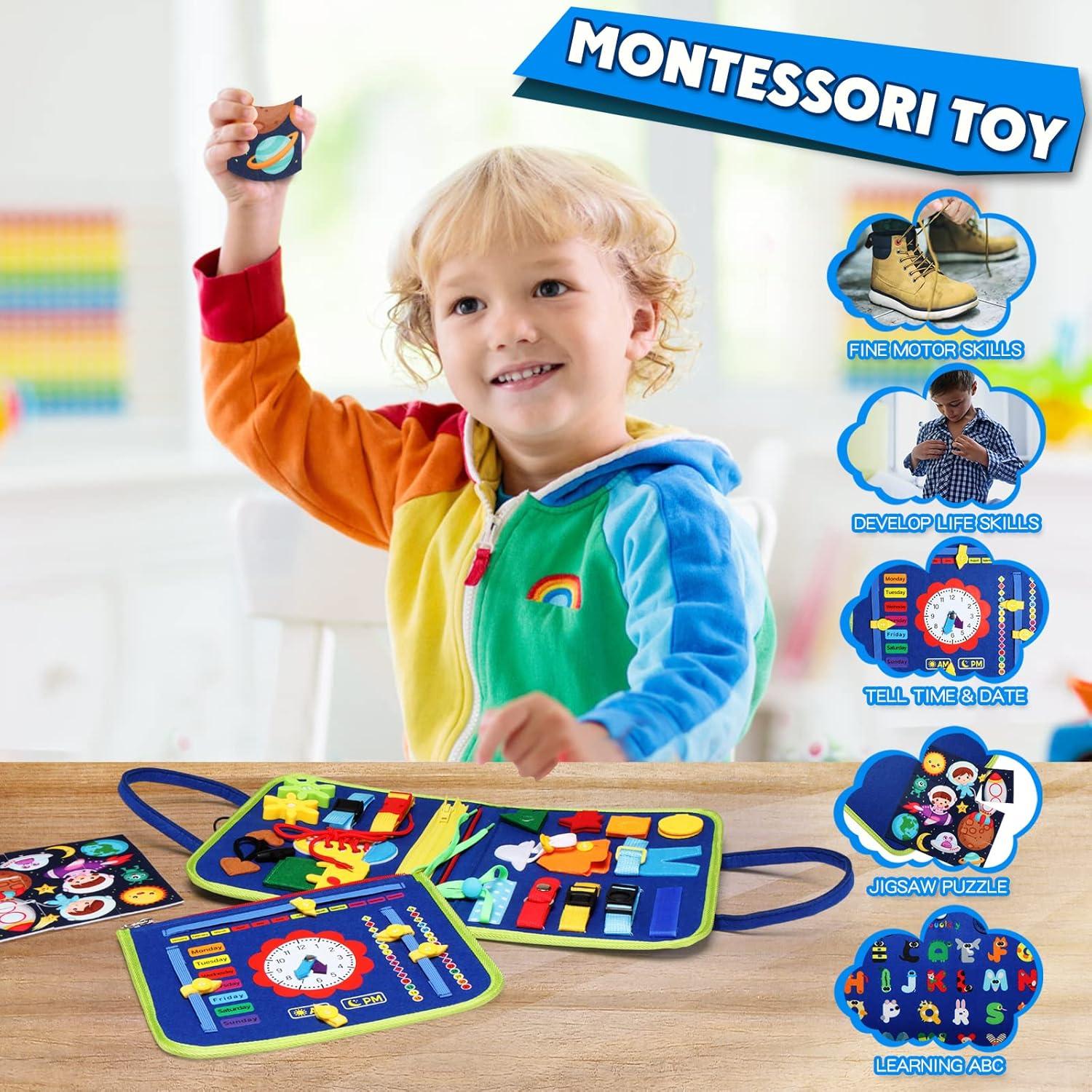 Juguete Montessori Guolely Busy Board Azul 36 meses - 6 años