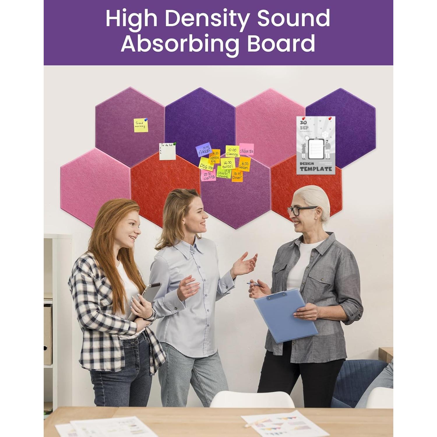 Paquete de 8 Paneles Acústicos Aipiahio Morado 30x25.9 cm