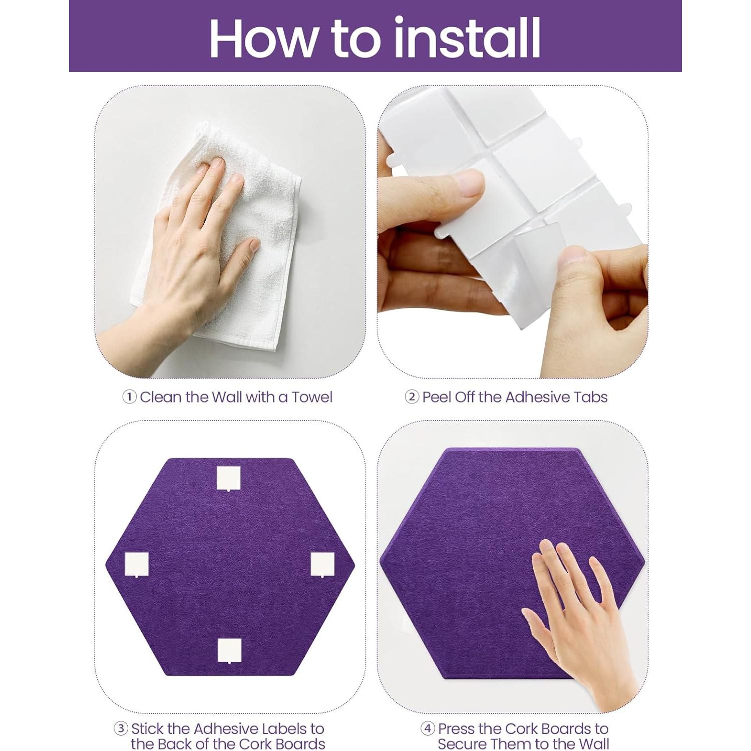 Paquete de 8 Paneles Acústicos Aipiahio Morado 30x25.9 cm