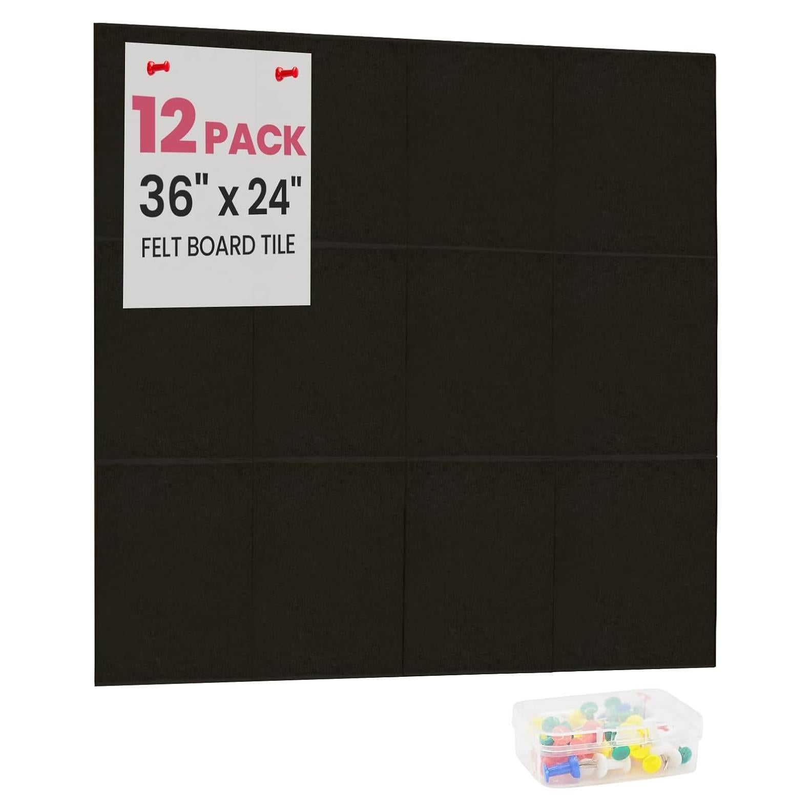 Tablero de Corcho Grande Aipiahio 91x61 cm Negro 12 Piezas