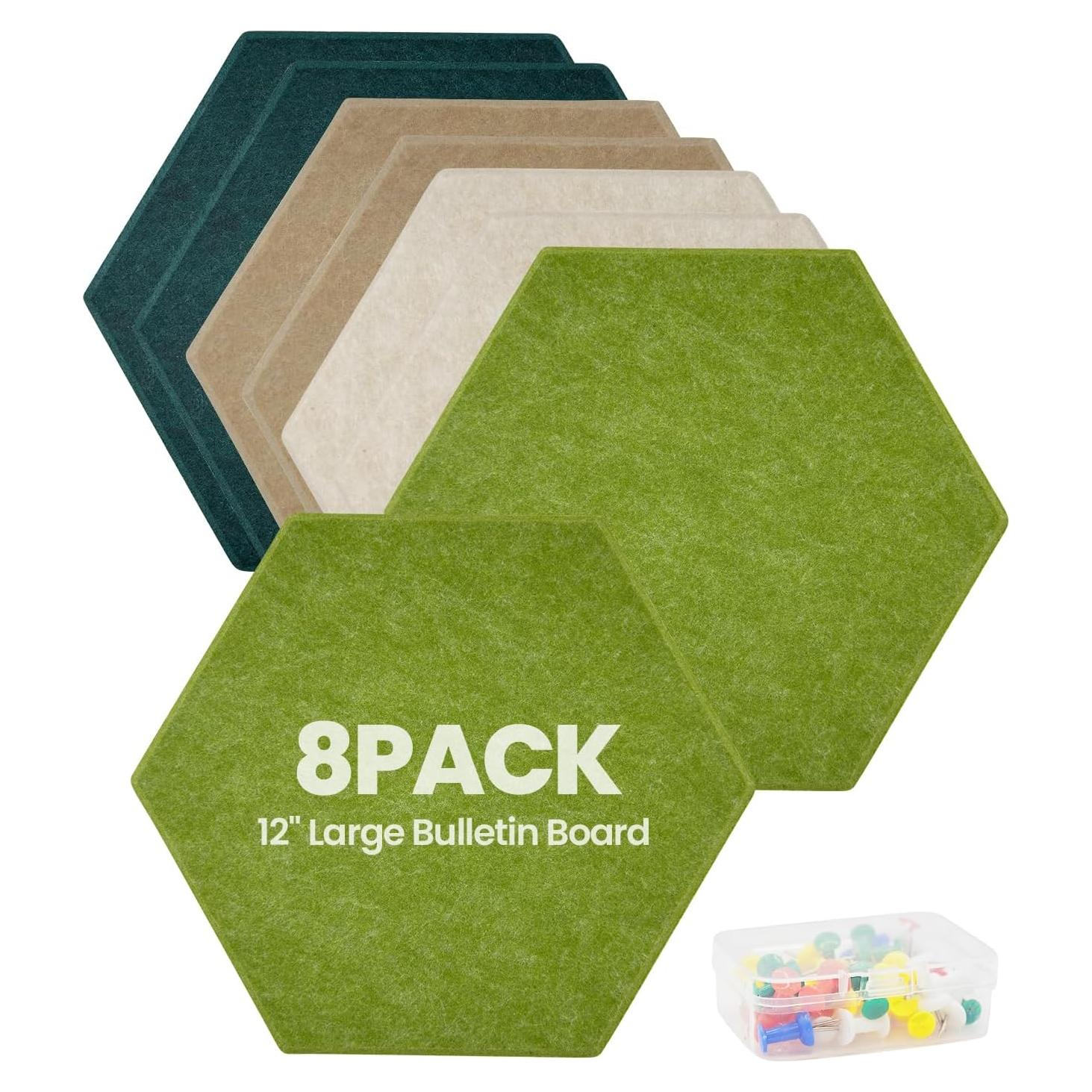 Paquete de 8 Paneles Acústicos Aipiahio Hexagonales Verdes