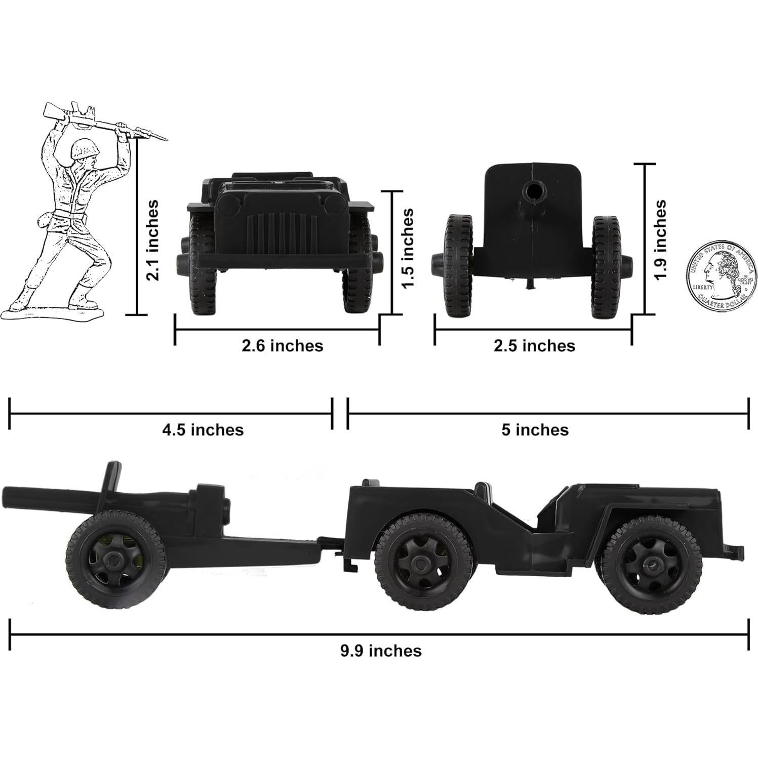 TimMee Patrulla de Combate Willys y Artillería Antitanque 4pc