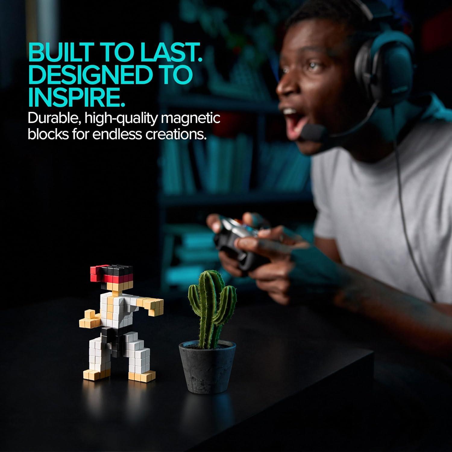 PIXIO Amphibio - Juguete de Bloques Magnéticos 60 Piezas 8mm