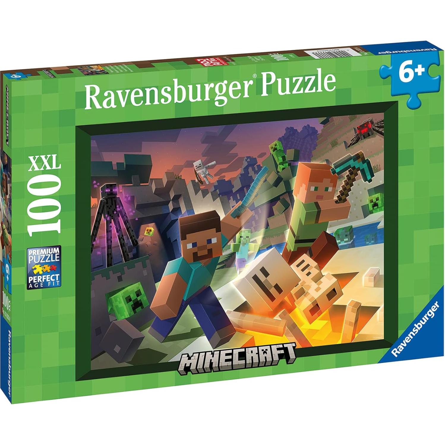 Rompecabezas Ravensburger Monster Minecraft 100 Piezas XXL