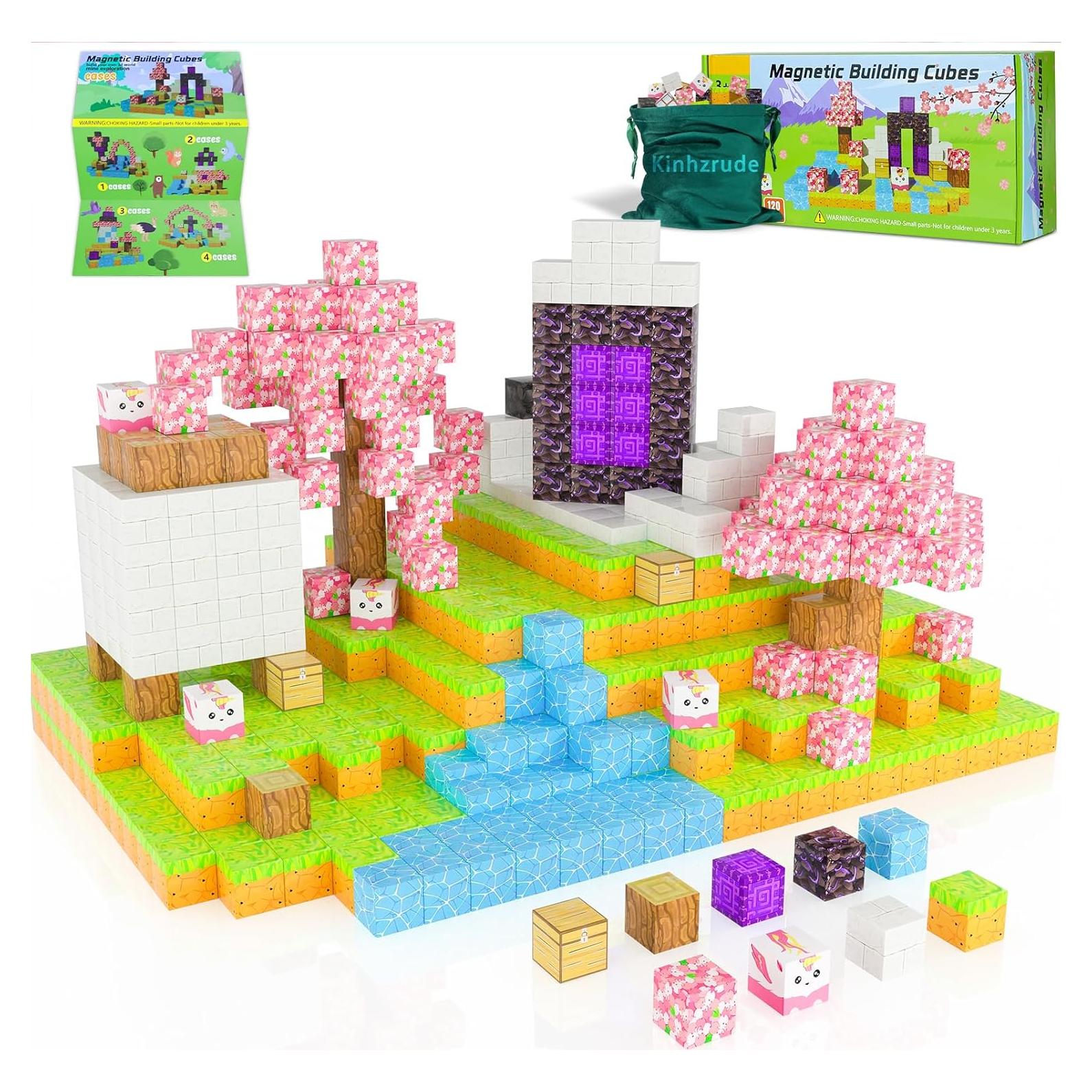 Bloques Magnéticos Kinhzrude 120PCS Flor de Cerezo Juguetes STEM
