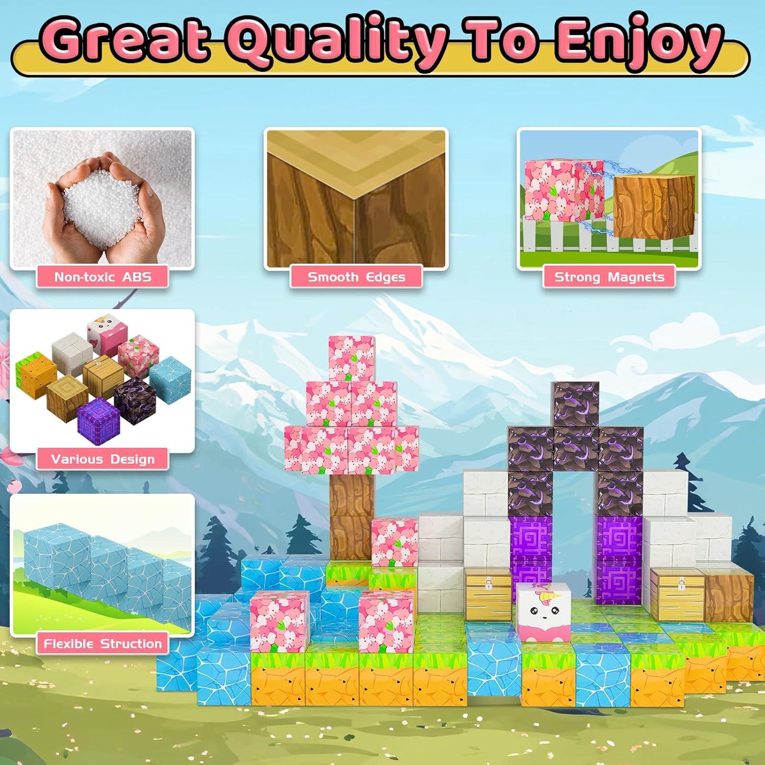 Bloques Magnéticos Kinhzrude 120PCS Flor de Cerezo Juguetes STEM