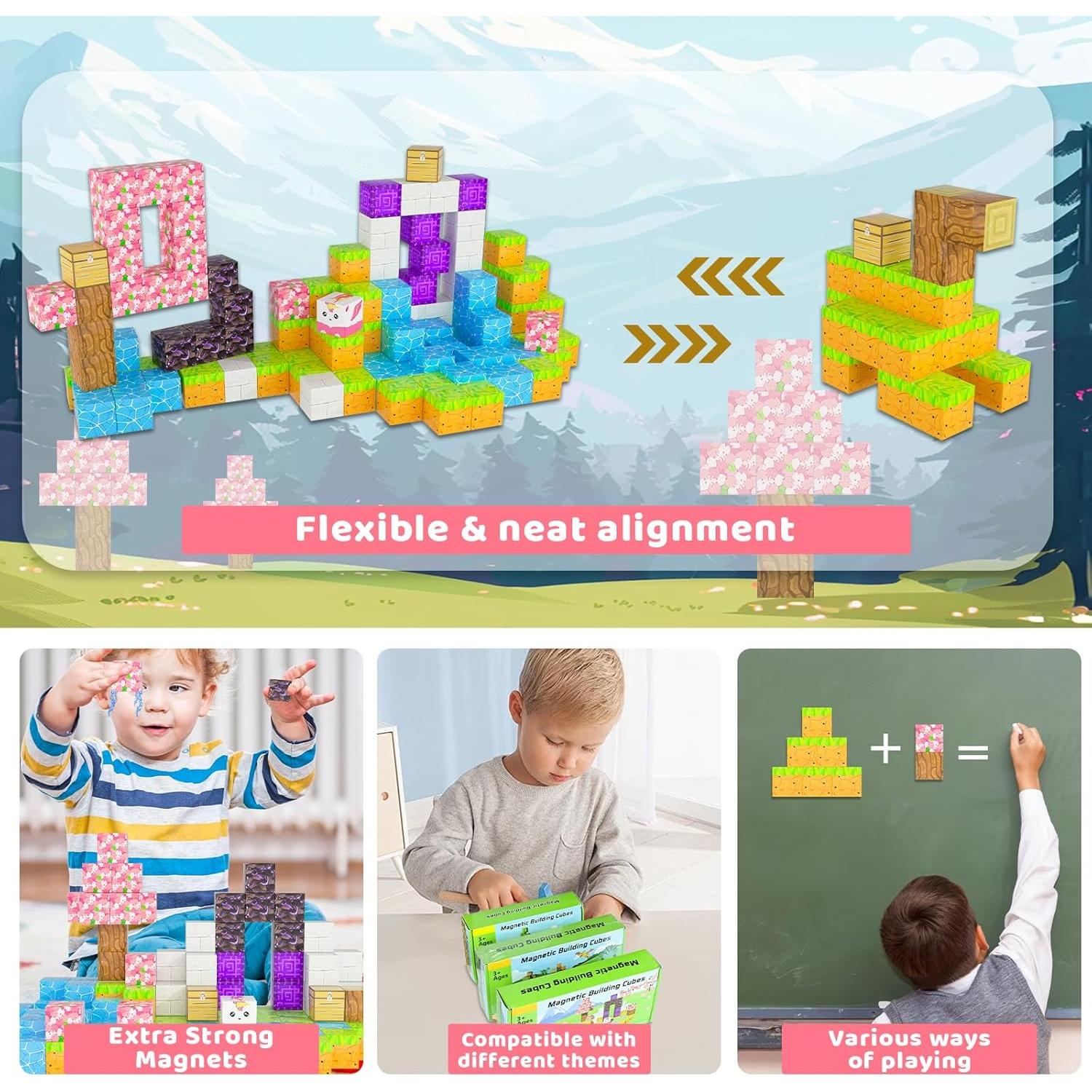 Bloques Magnéticos Kinhzrude 120PCS Flor de Cerezo Juguetes STEM