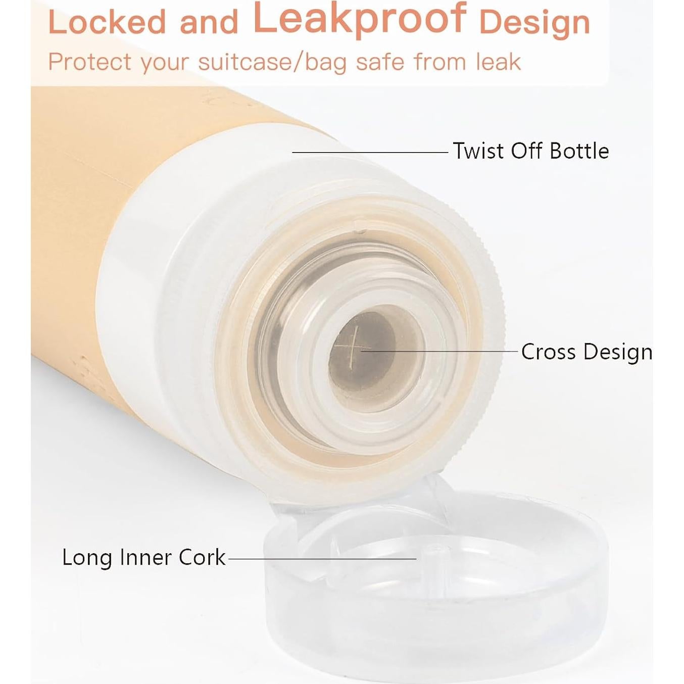 Botellas de Viaje Quatish 3 oz A Prueba de Fugas - 4 Paquete