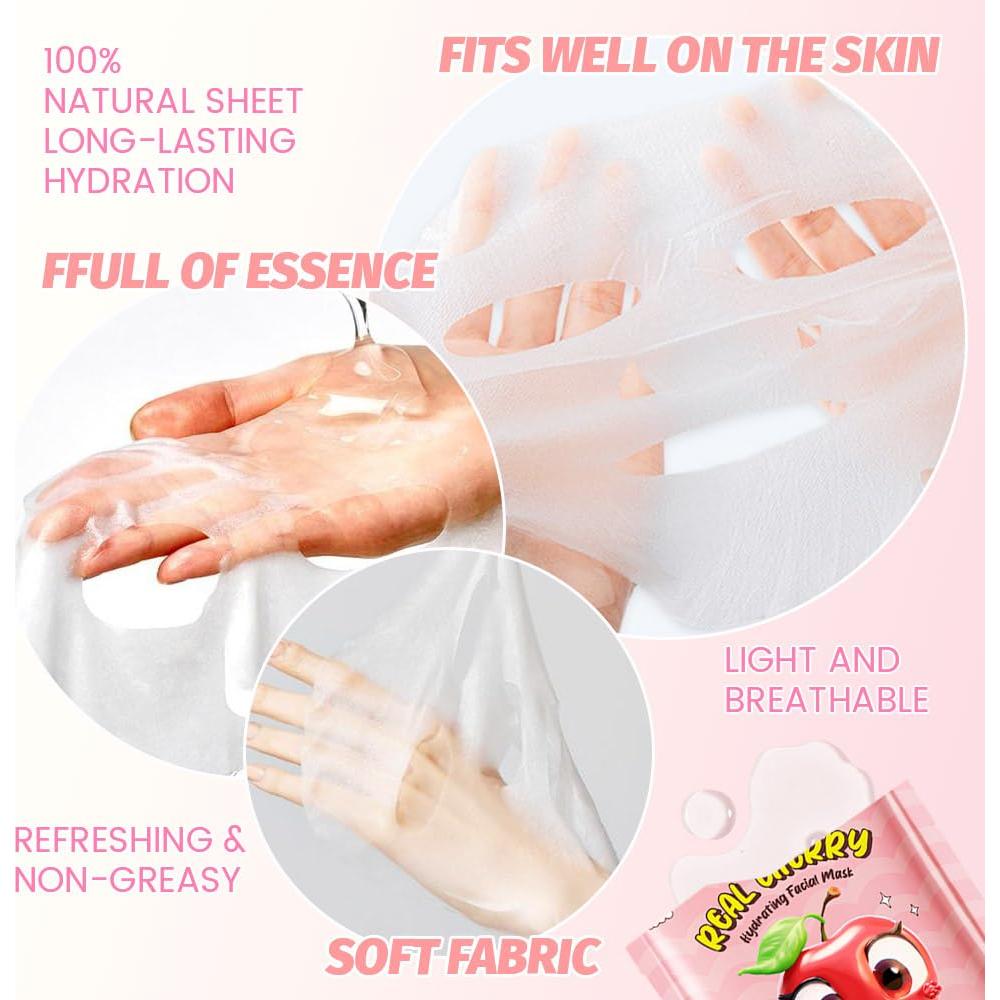 Mascarillas Faciales de Frutas Kaely - 6 Piezas Hidratantes