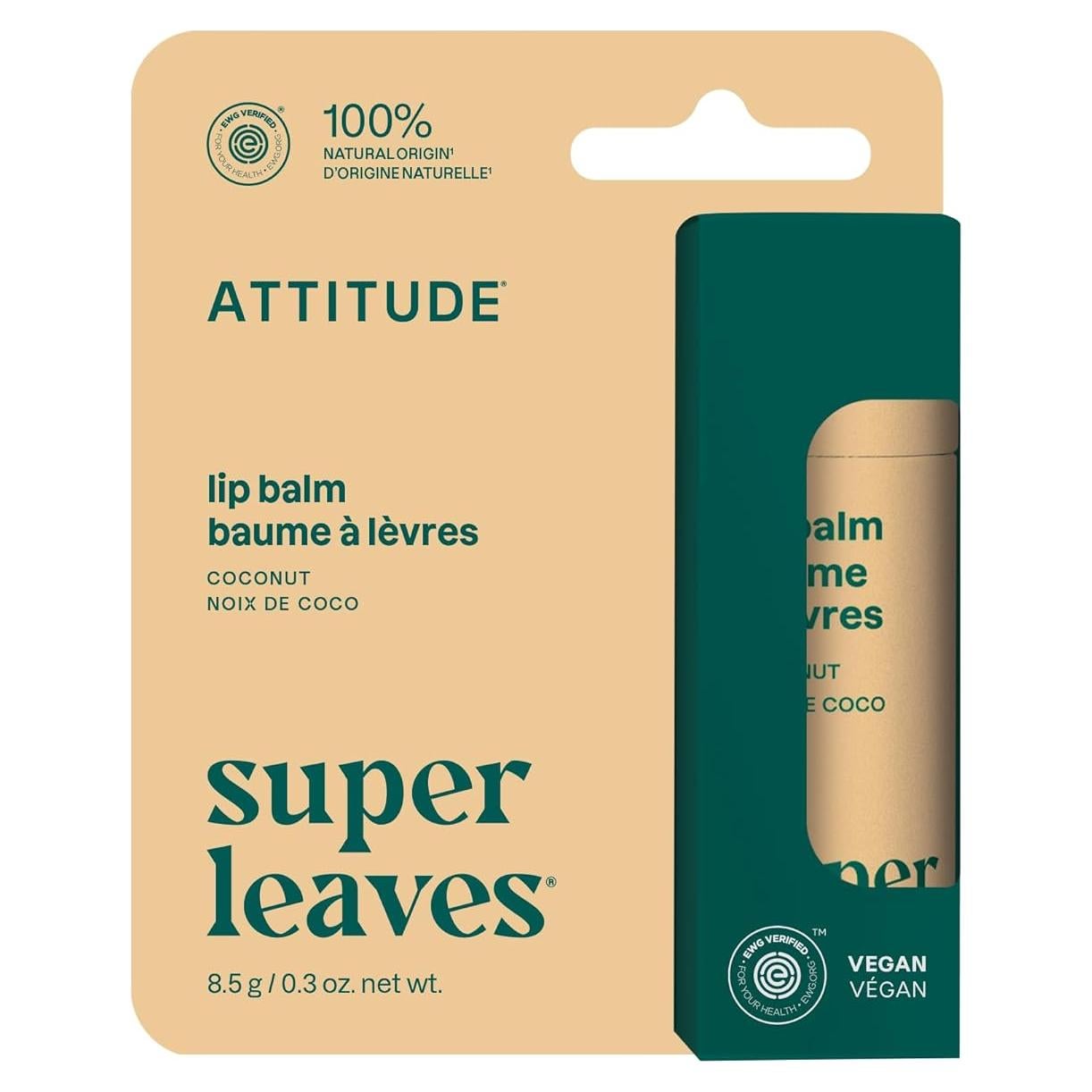 Bálsamo Labial ATTITUDE Coco 8.5g Natural Vegano EWG