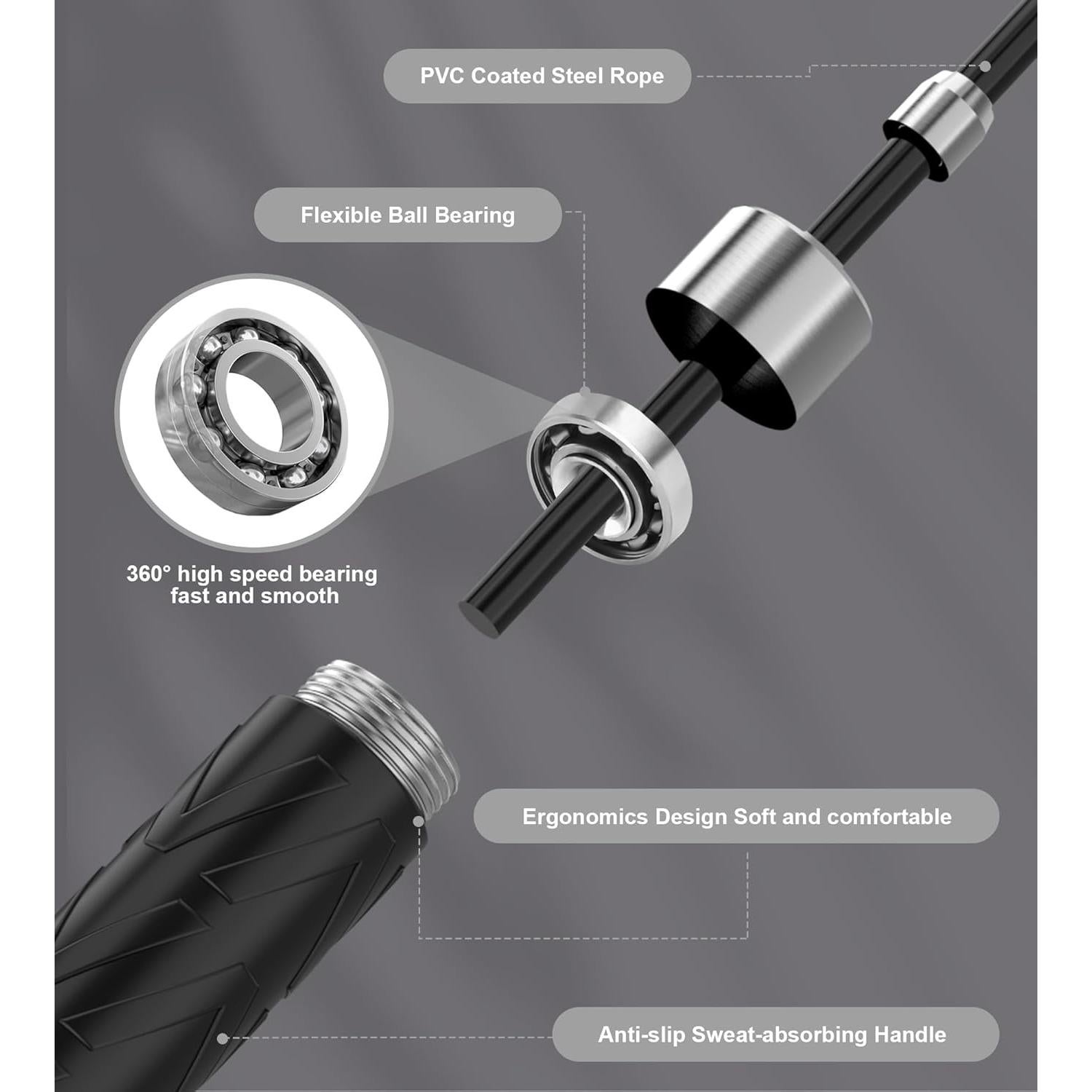 Cuerda de Salto Ajustable AUMCDIK para Fitness y Boxeo