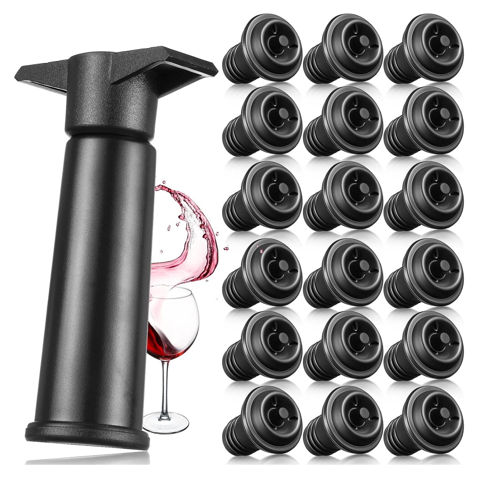 18 Piezas Bomba de Conservación de Vino Honoson - Selladores Reutilizables