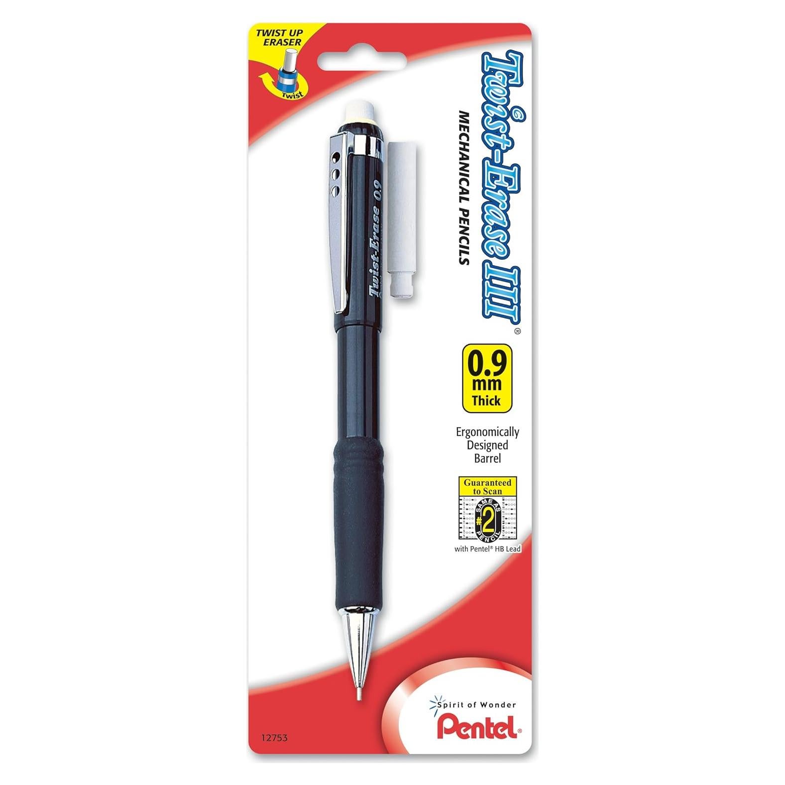 Lápiz Automático Pentel Twist-Erase III 0.9mm con Borrador