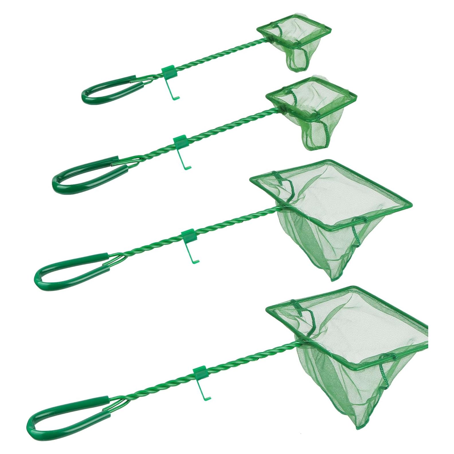 Paquete de 4 Redes para Acuarios DAGUANZHI Nylon Verde