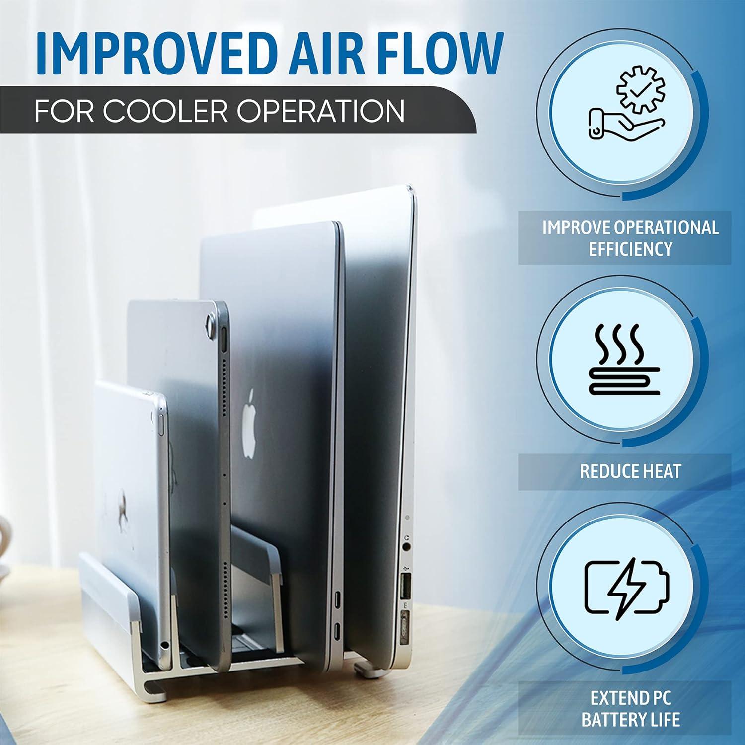 Soporte Ajustable para Laptop Elestoria - 5 Dispositivos, Aluminio