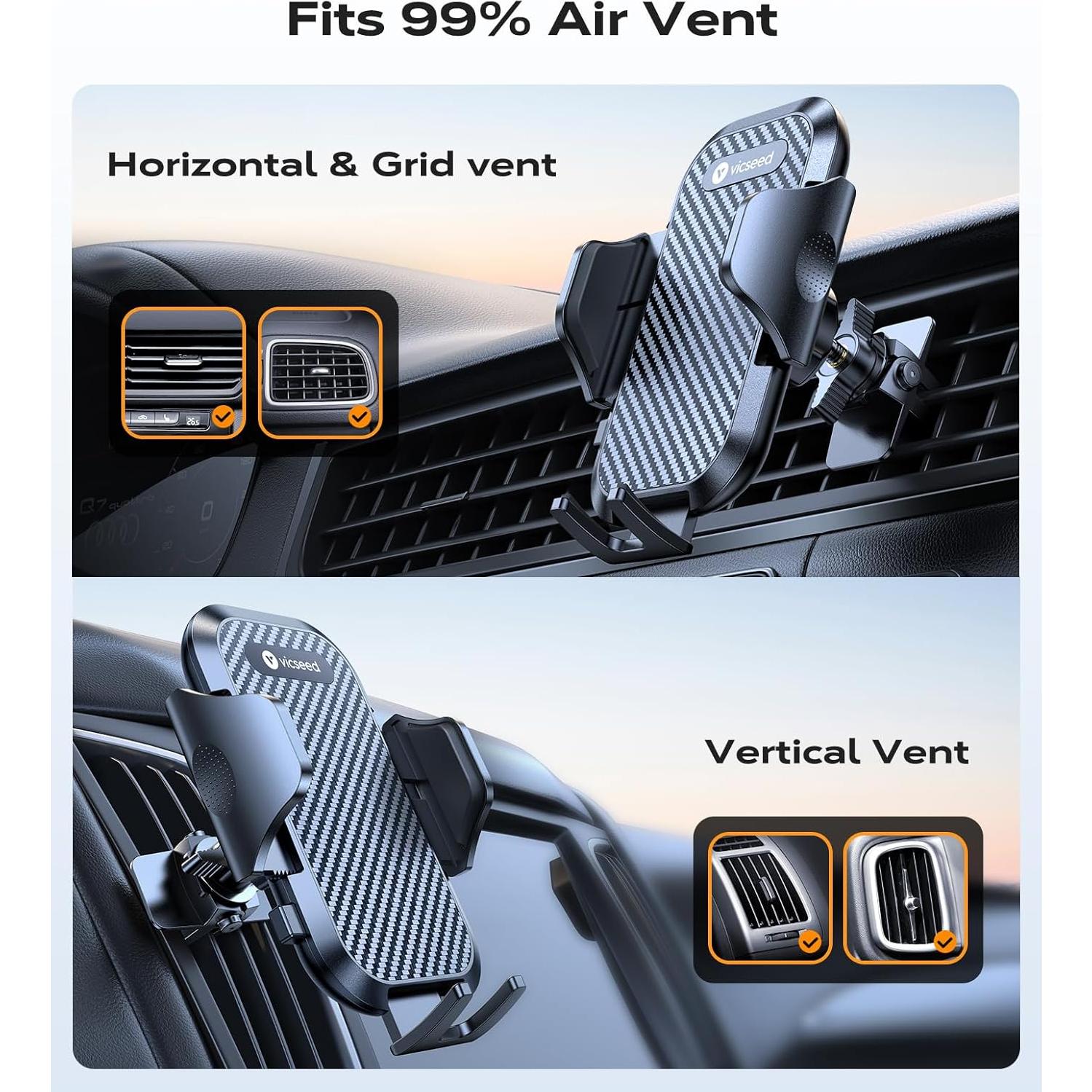 Soporte para Teléfono de Coche VICSEED Ultra Estable Negro