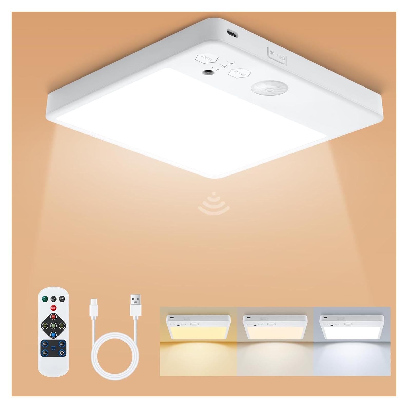 Luz de Techo LED Karjoefar 7000mAh con Control Remoto y 3 Modos