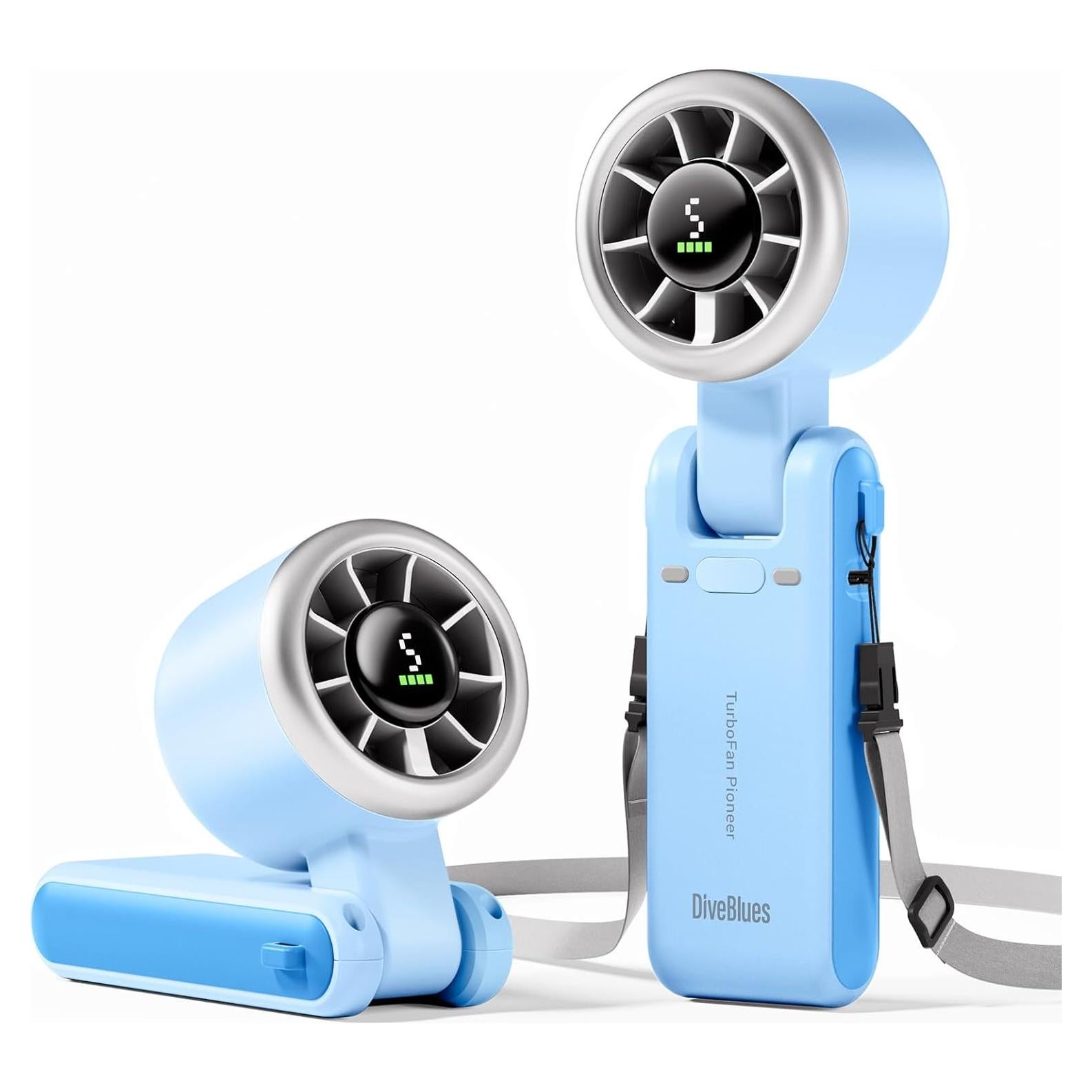 Ventilador Turbo Portátil Diveblues N607D, 5 Velocidades, 12h Batería