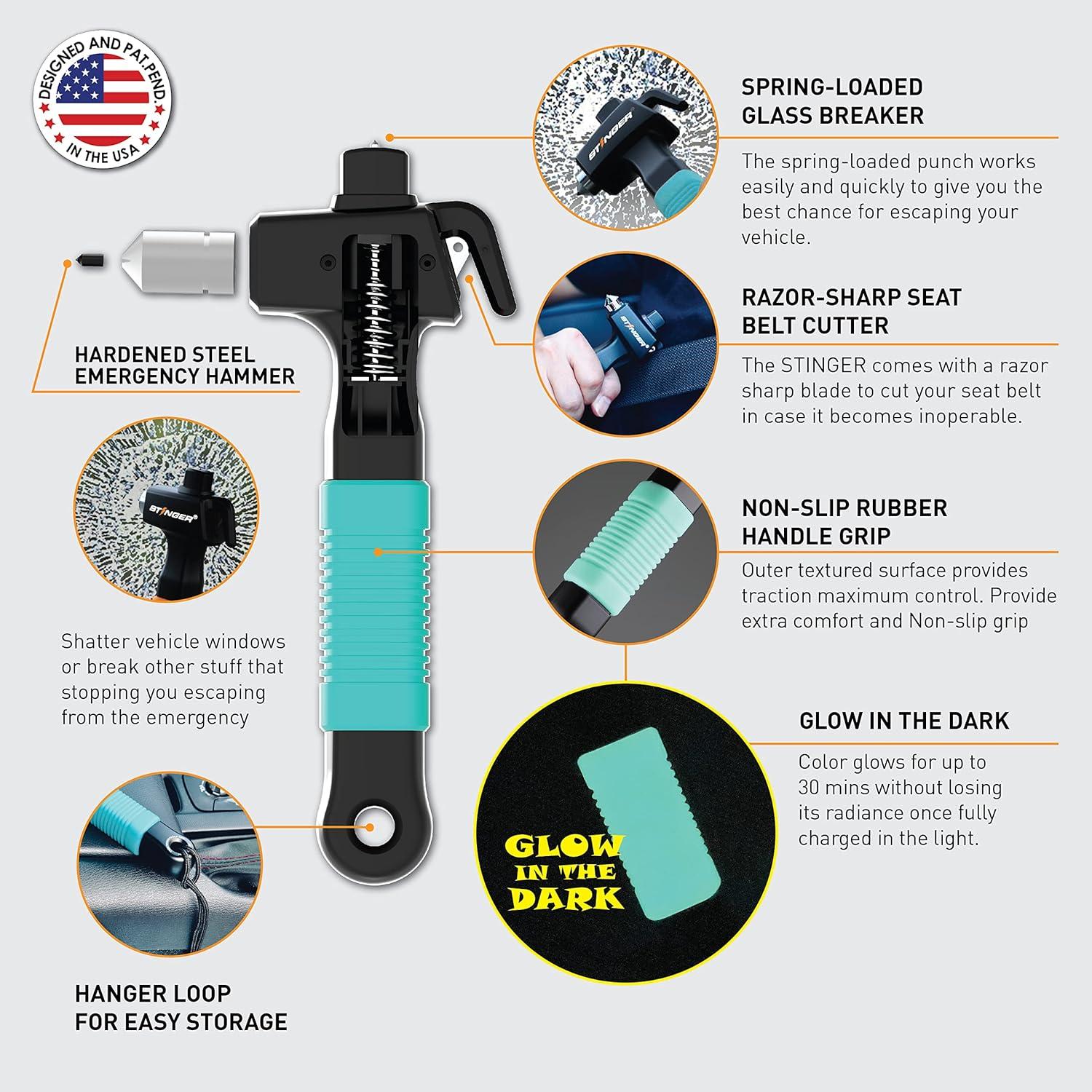 Herramienta de Emergencia Stinger Super Duty, Martillo y Cortador