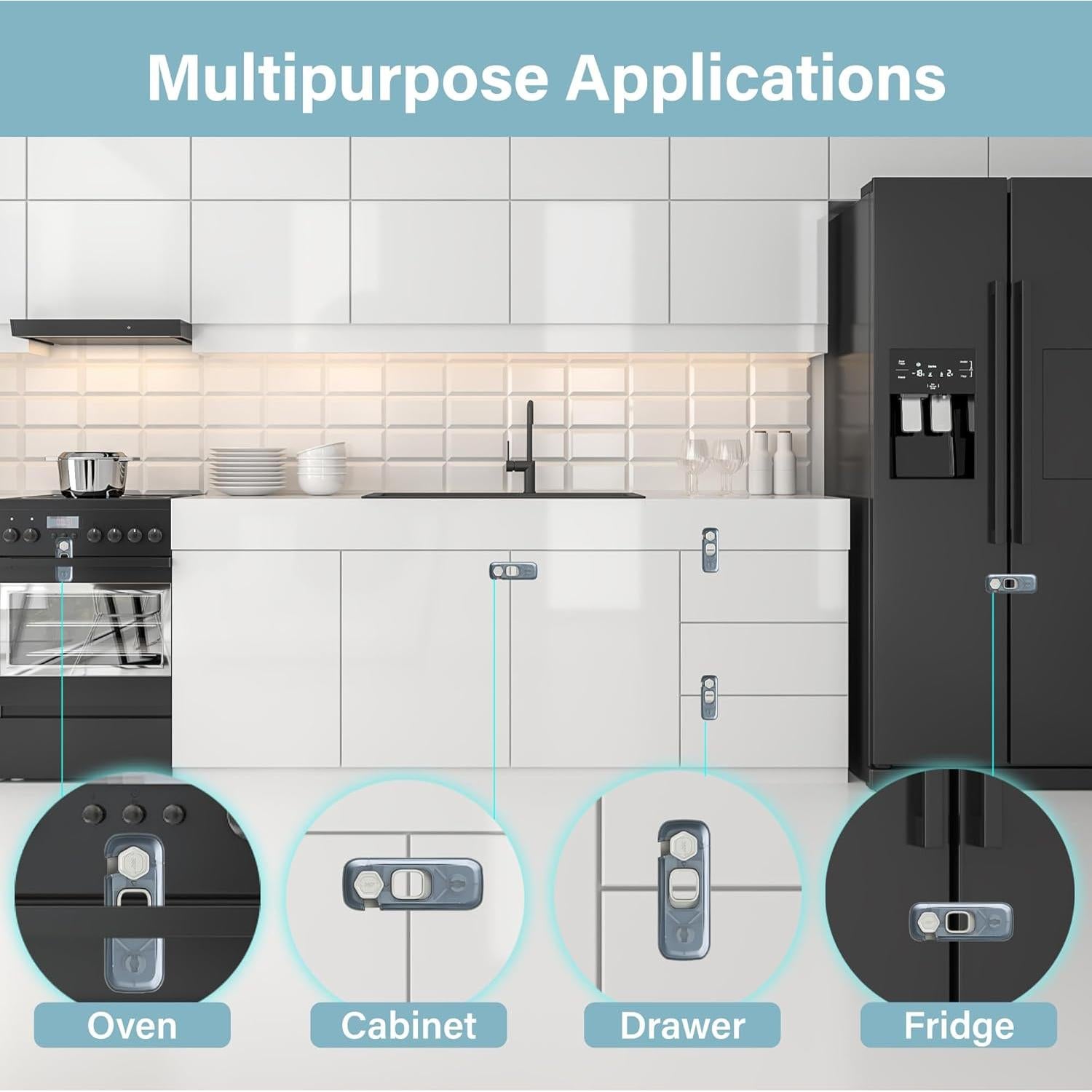 Paquete de 5 Cerraduras de Seguridad para Niños - Transparente