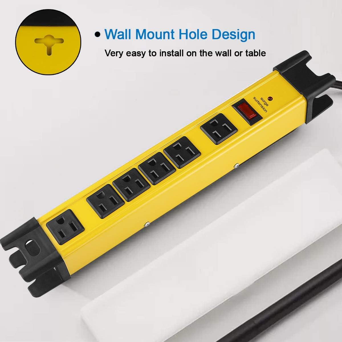 Regleta de Sobretensión CCCEI 6 Enchufes 15A 1200J Amarillo