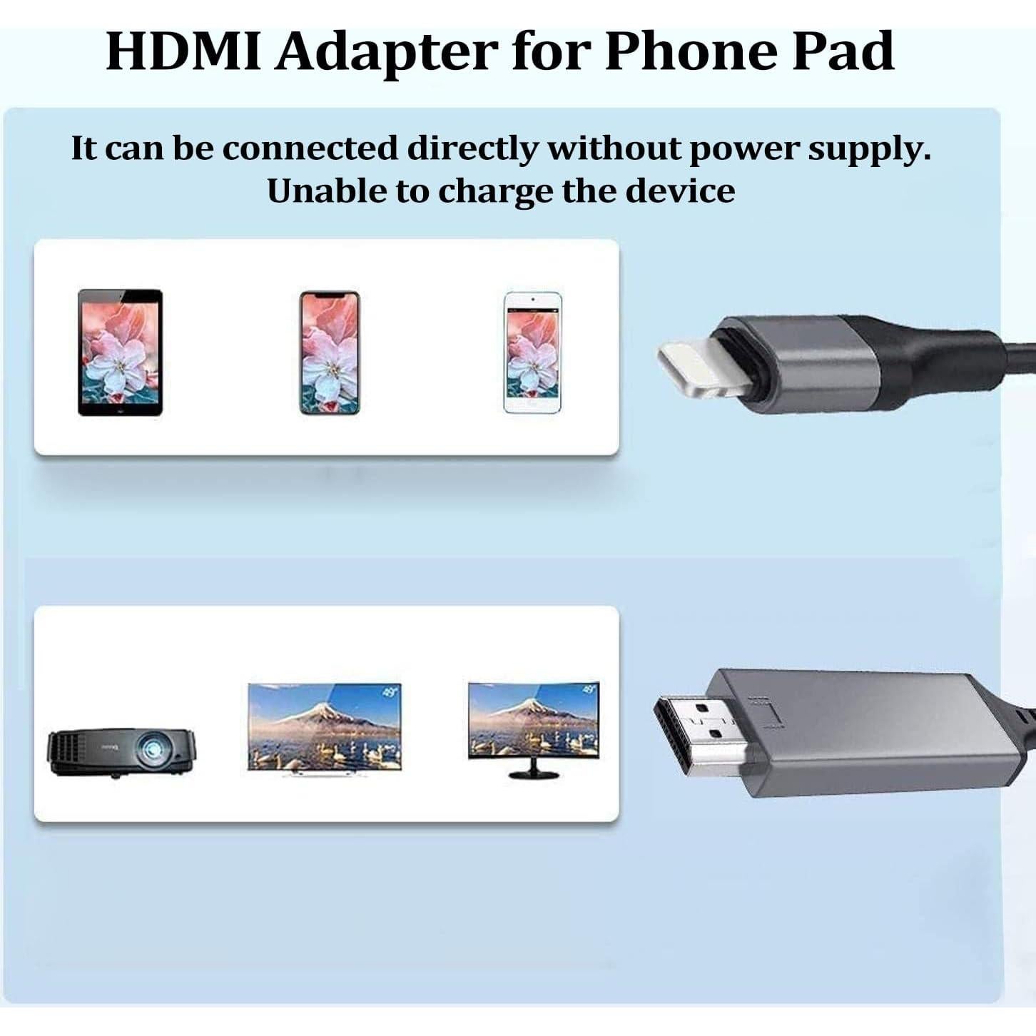 Adaptador HDMI Lightning a HDMI FORETOO 2M 1080p iOS 11