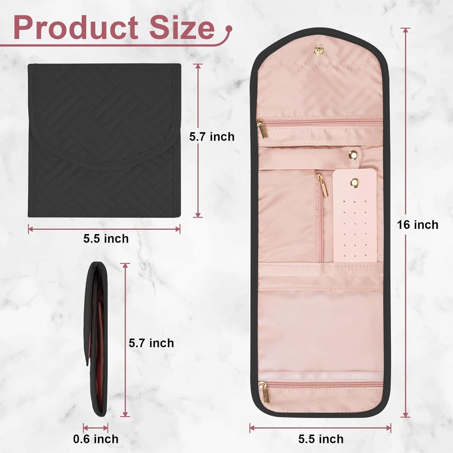 Organizador de Joyería de Viaje Amrules Plegable Negro 16x15cm