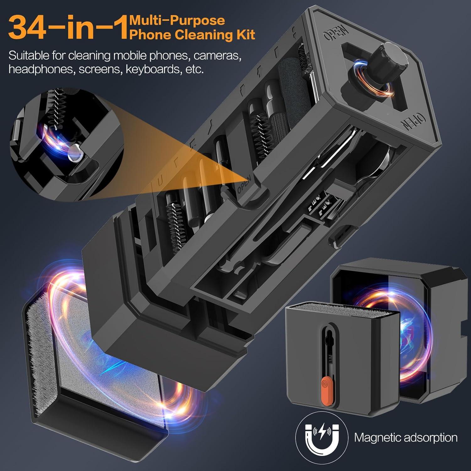 Kit de limpieza 34 en 1 JIANGSEN para iPhone y laptop negro