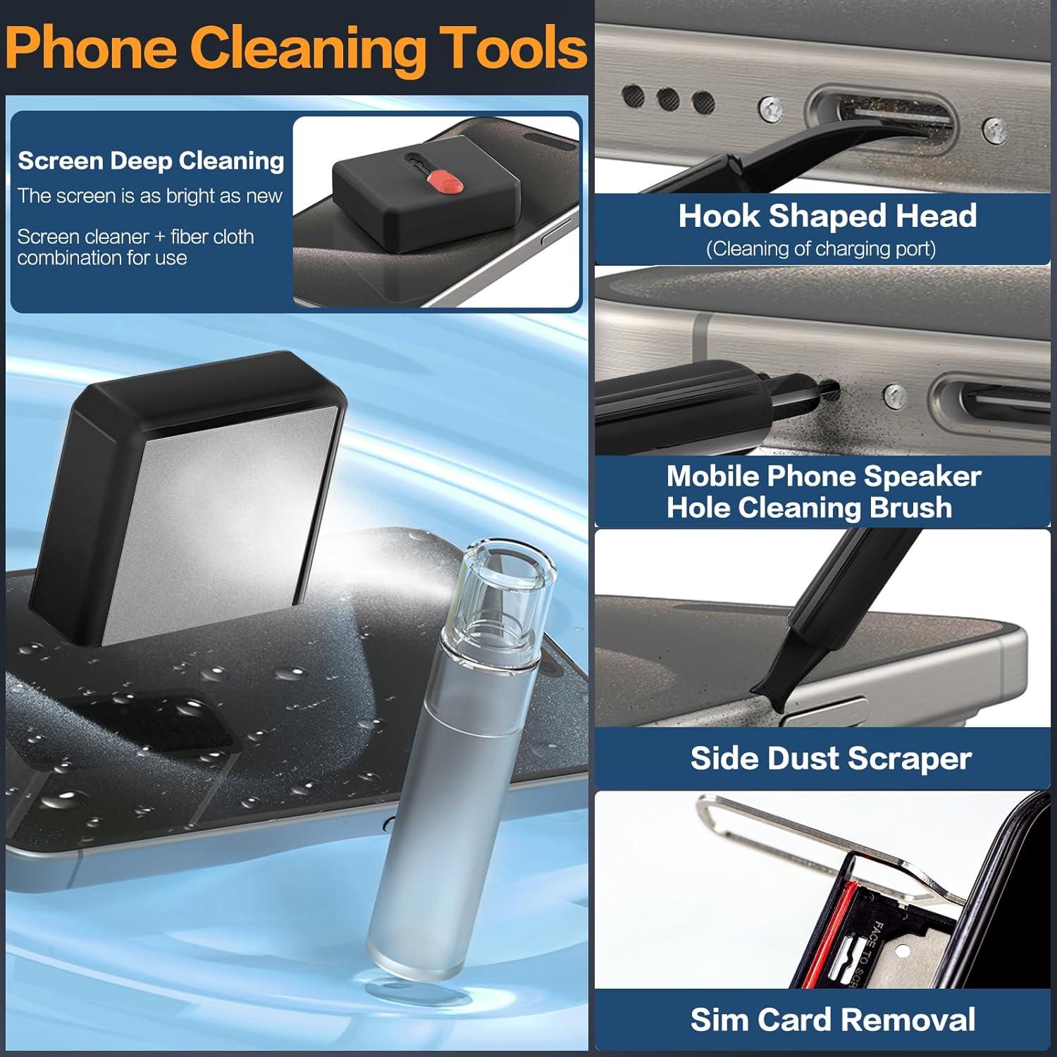 Kit de limpieza 34 en 1 JIANGSEN para iPhone y laptop negro