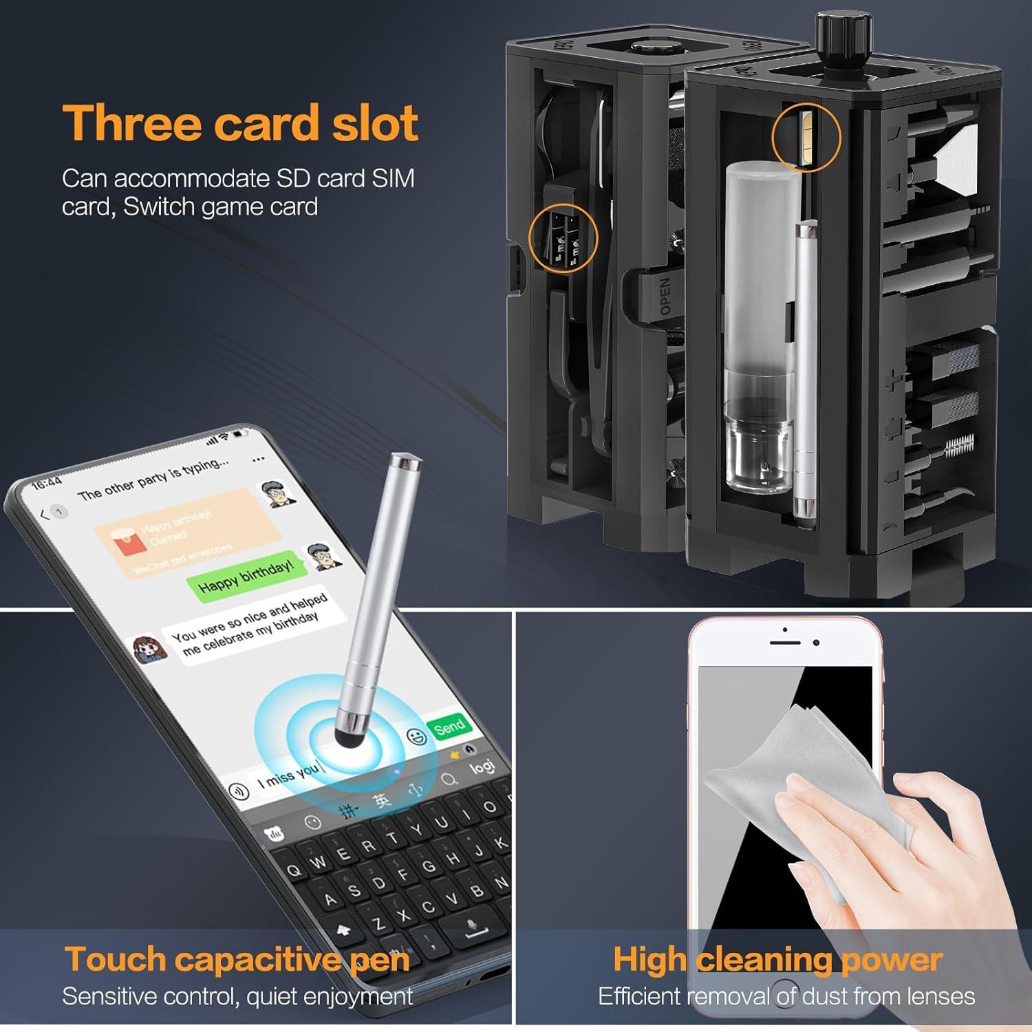 Kit de limpieza 34 en 1 JIANGSEN para iPhone y laptop negro