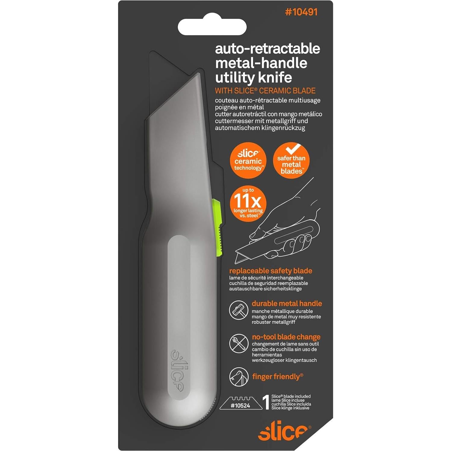 Cuchillo Utilitario Retráctil Slice 10491 Mango Metálico