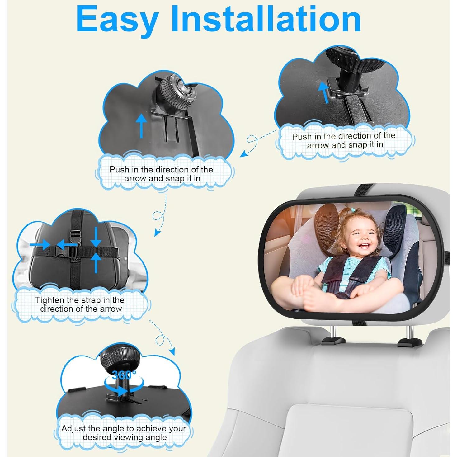 Espejo de Coche para Bebés BOEYOS BM100 - Paquete de 2