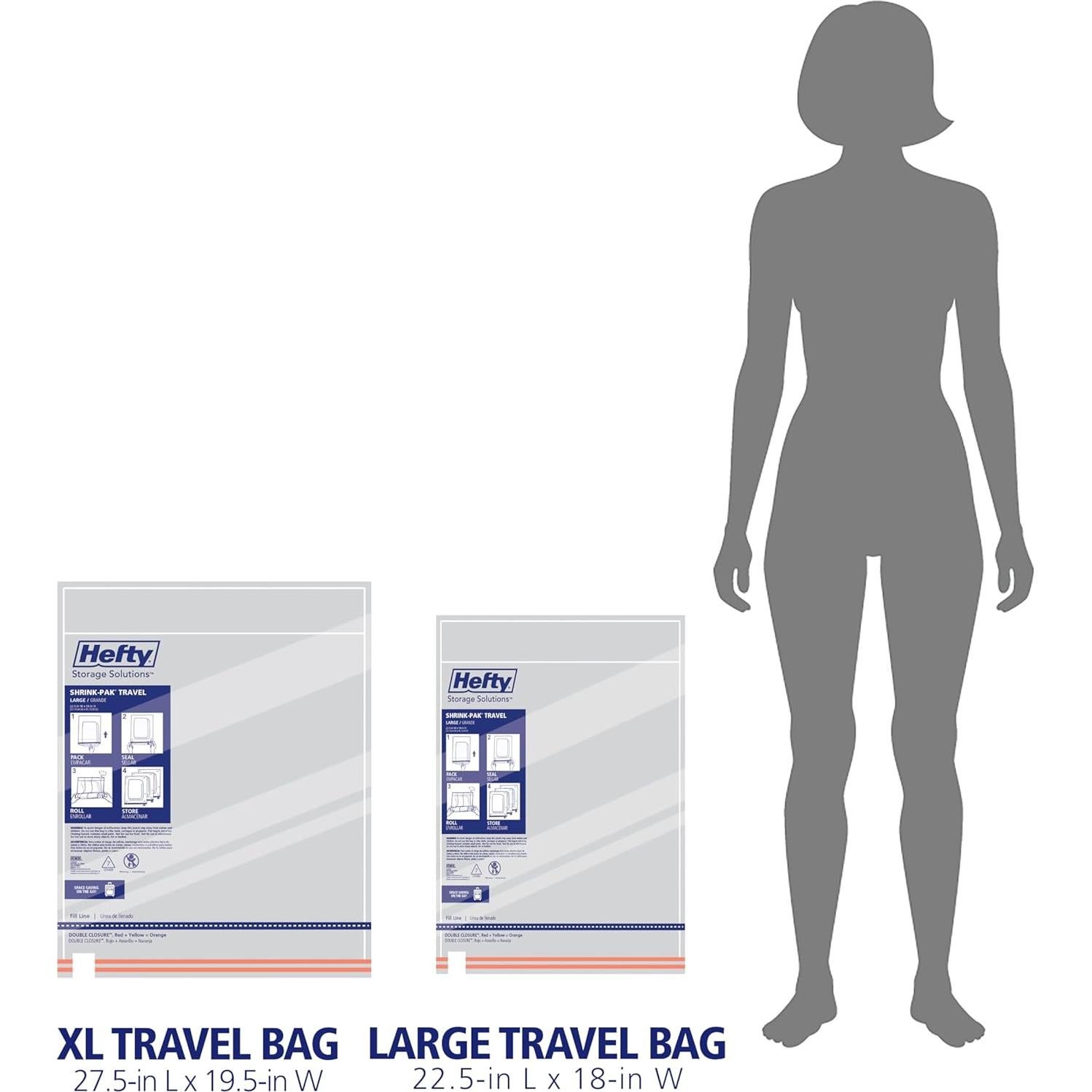 Bolsas de Almacenamiento Hefty Shrink-Pak 4 Grandes y 4 XL